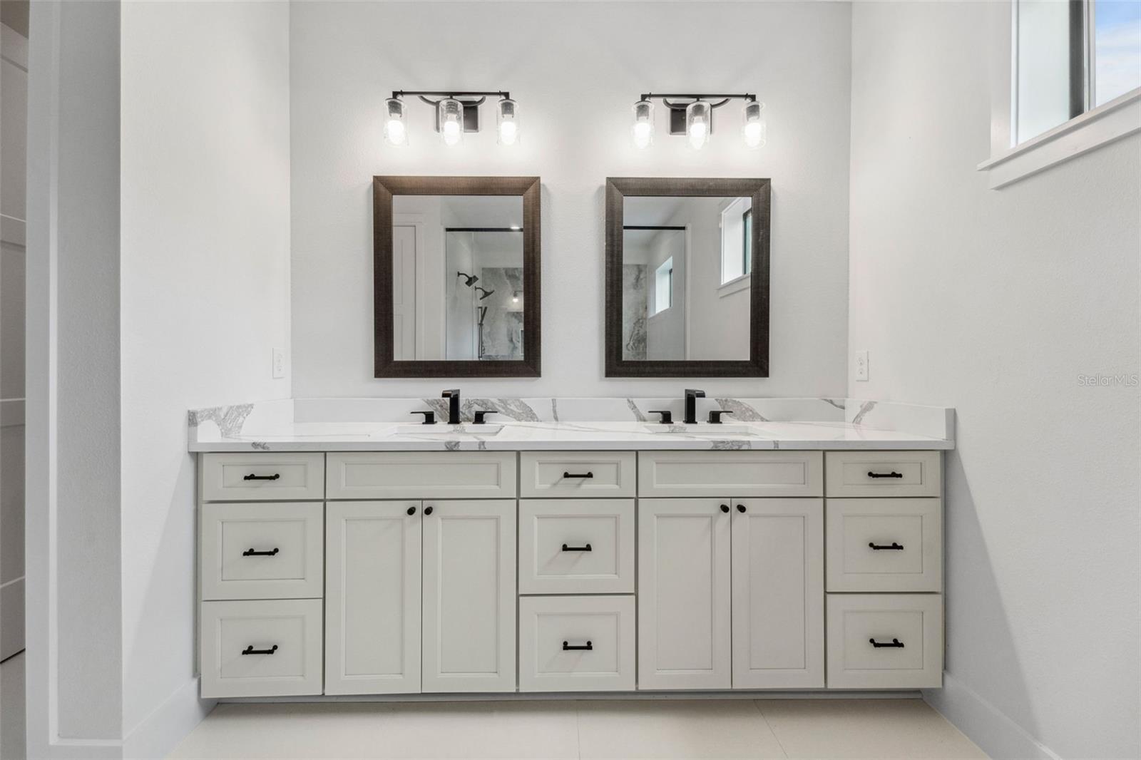 Owners bathroom double sinks