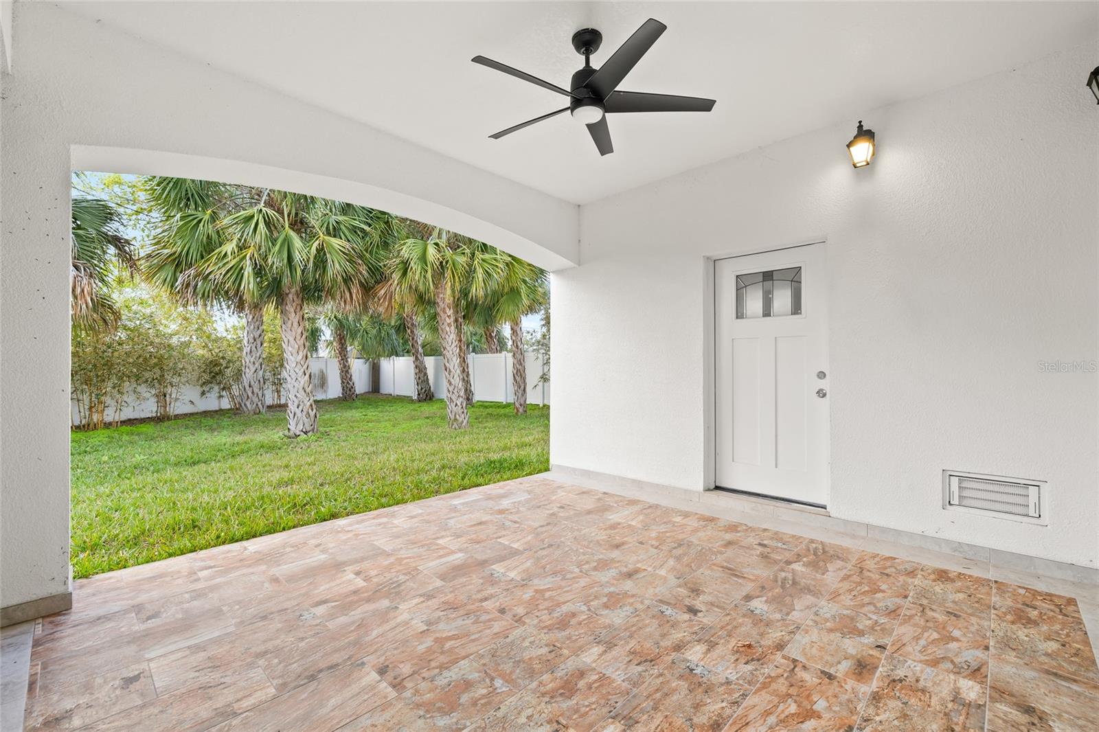 Garage patio.