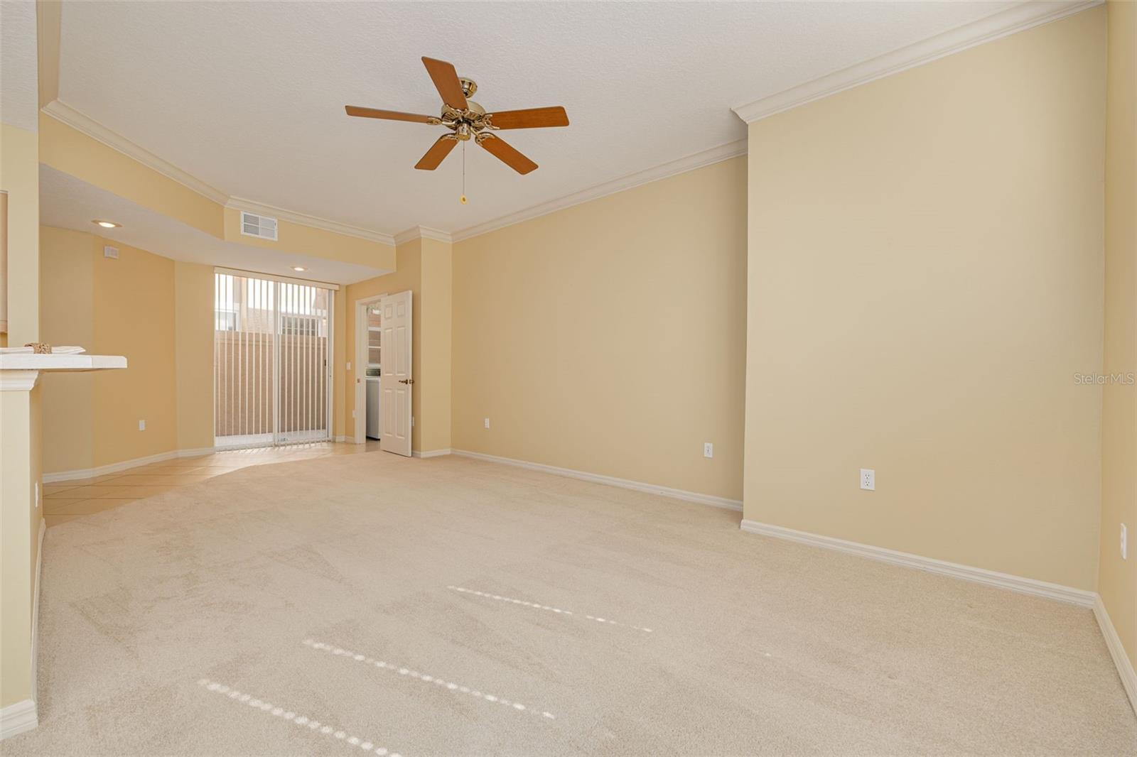 Family room with slider to private courtyard!