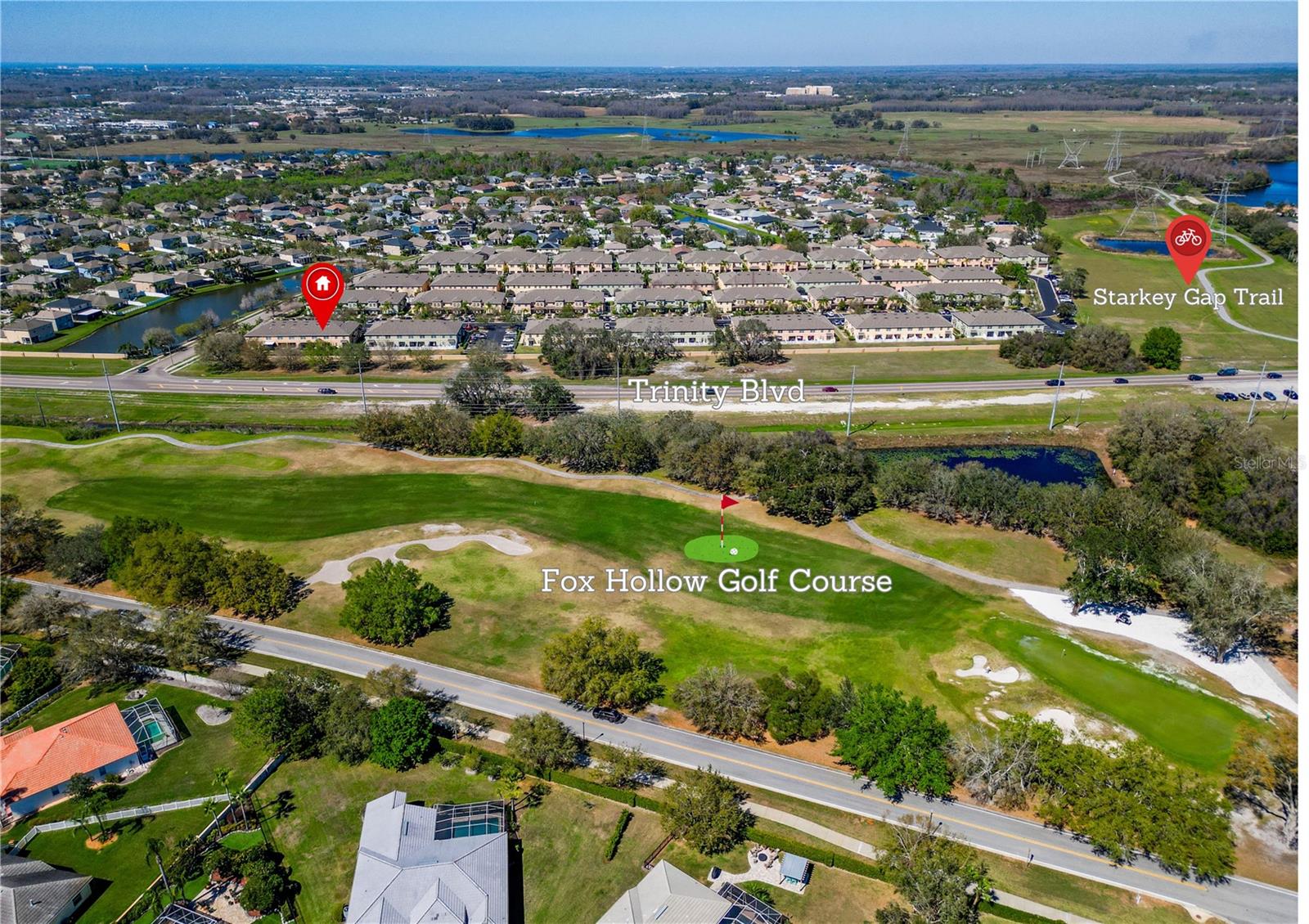 View from Above! Bike Trail / Fox Hollow Golf Course - Quick access from Trinity Blvd