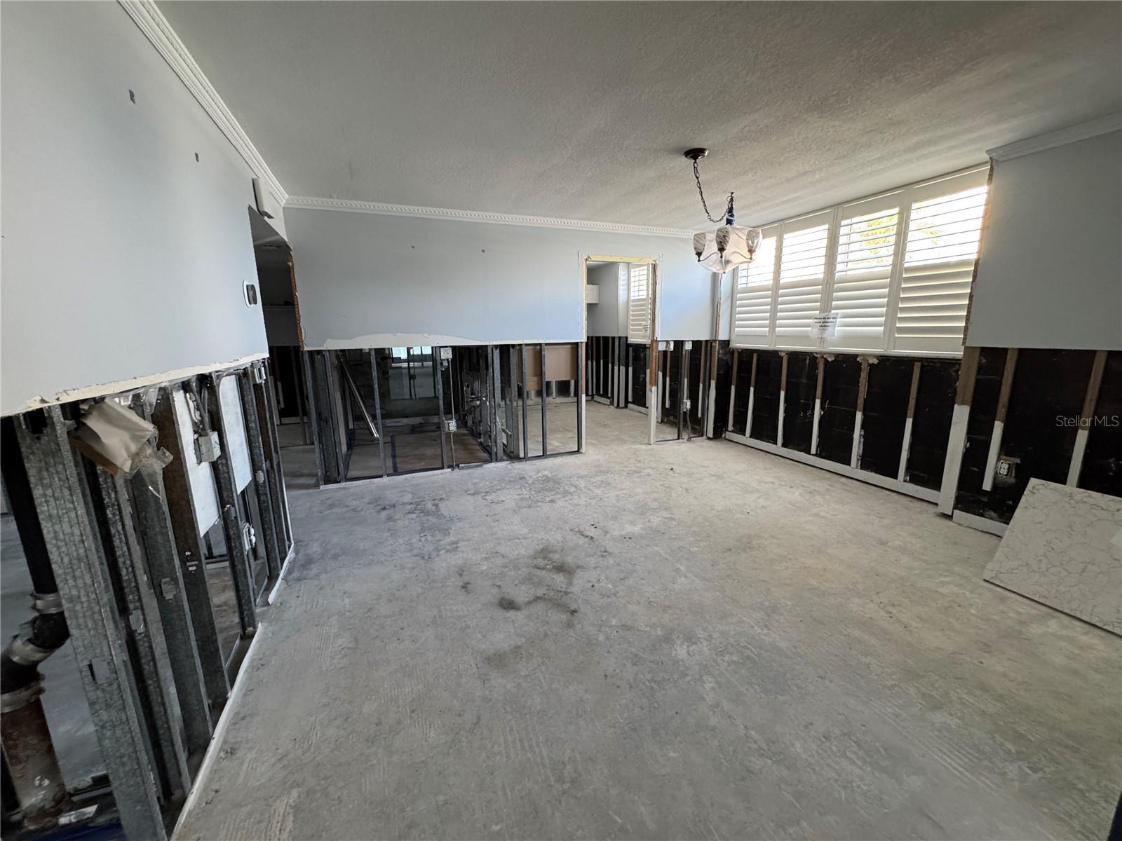 Living room towards the kitchen after remediation