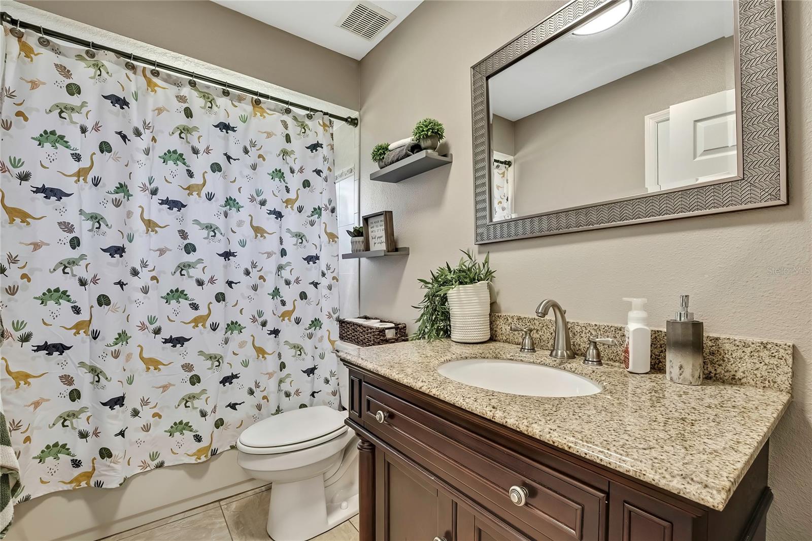 Main Bathroom Tub with Shower; newer vanity