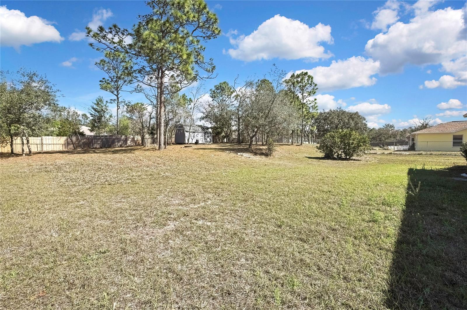 large flat private fenced yard