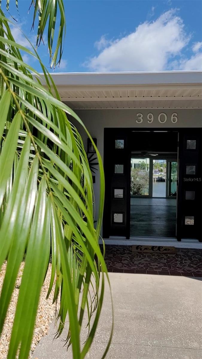 Modern entry door with a Mid-Century feel