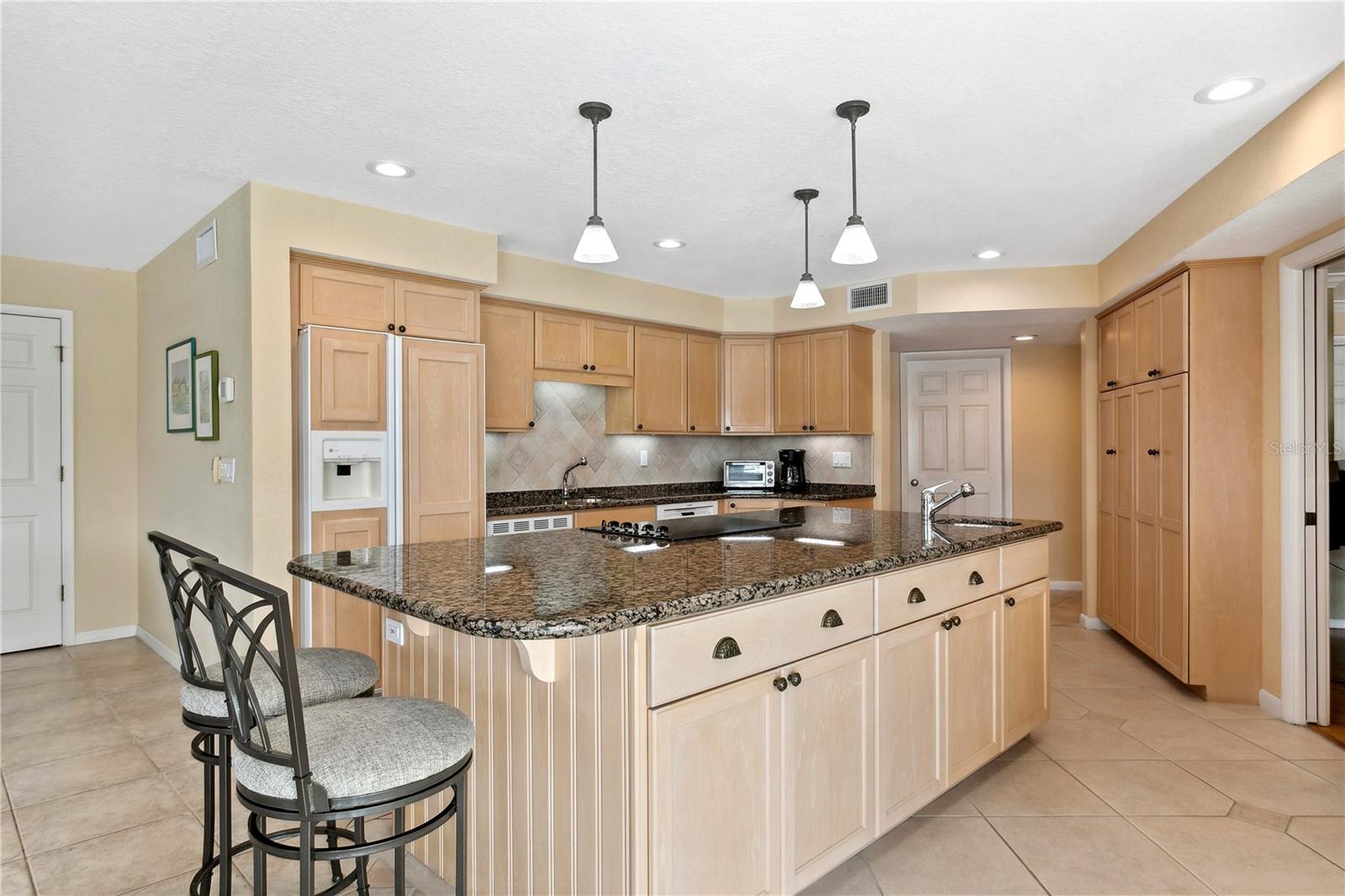 Kitchen with water views