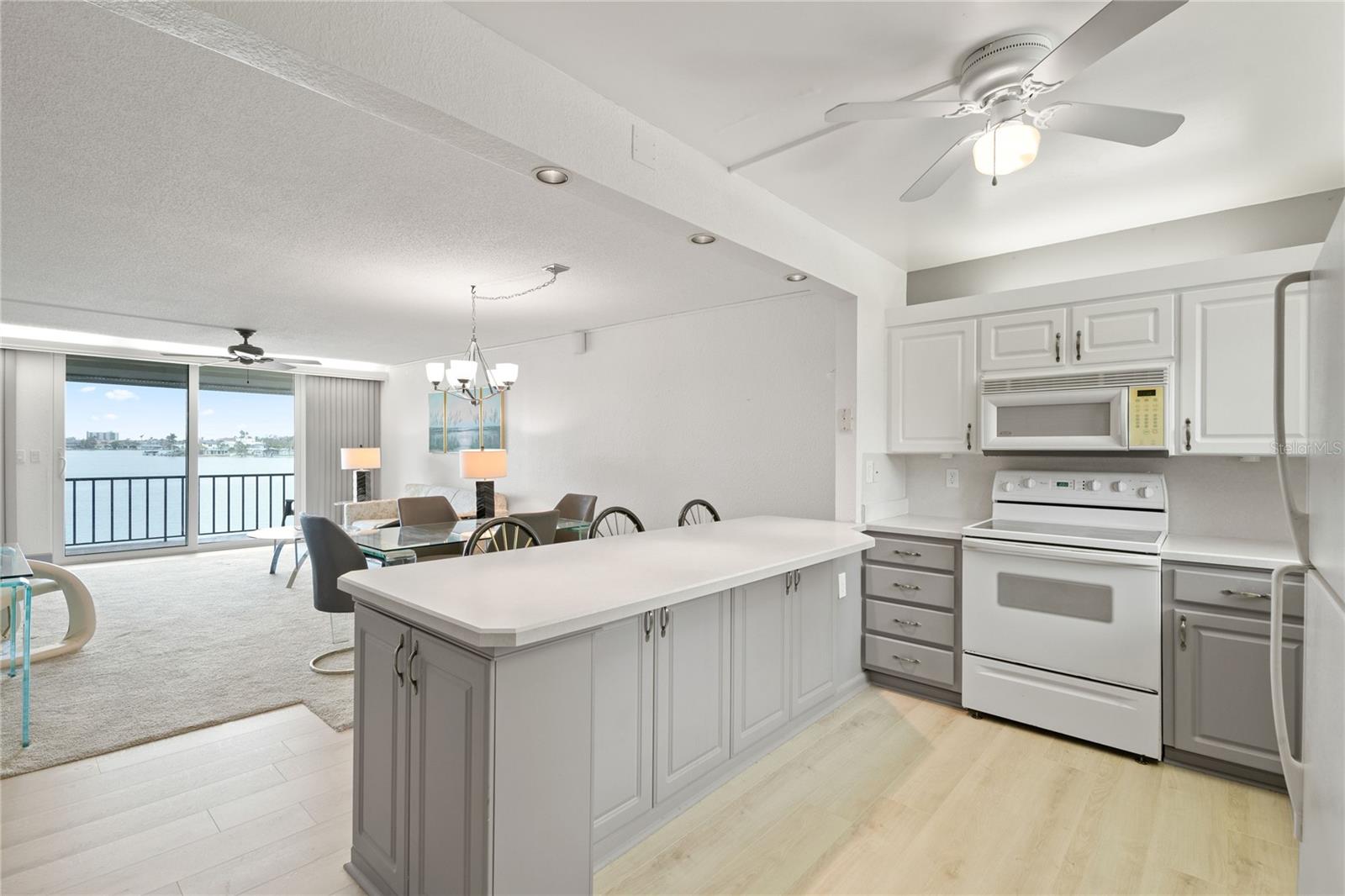 view of kitchen from front door