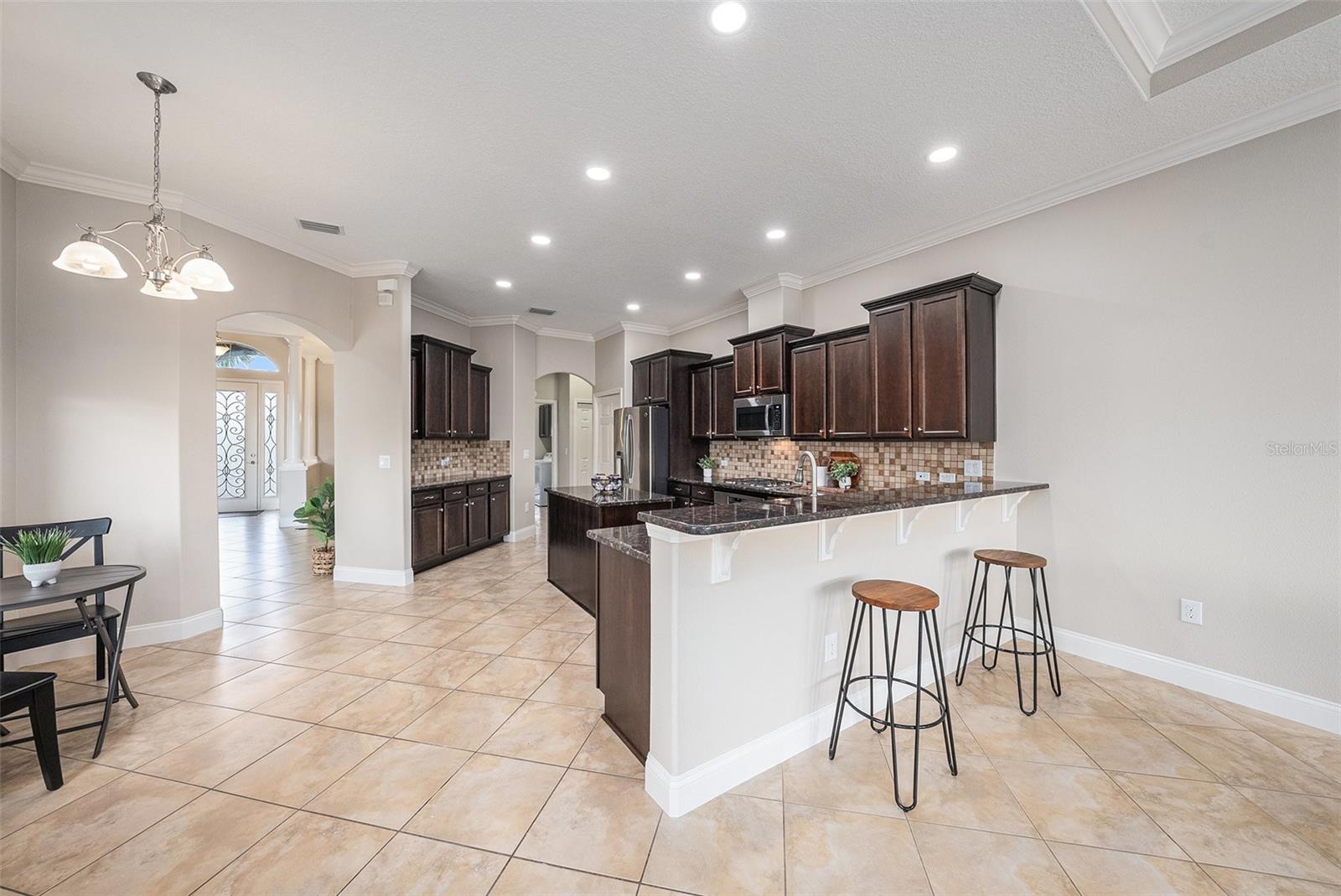 Four seating counter height kitchen area