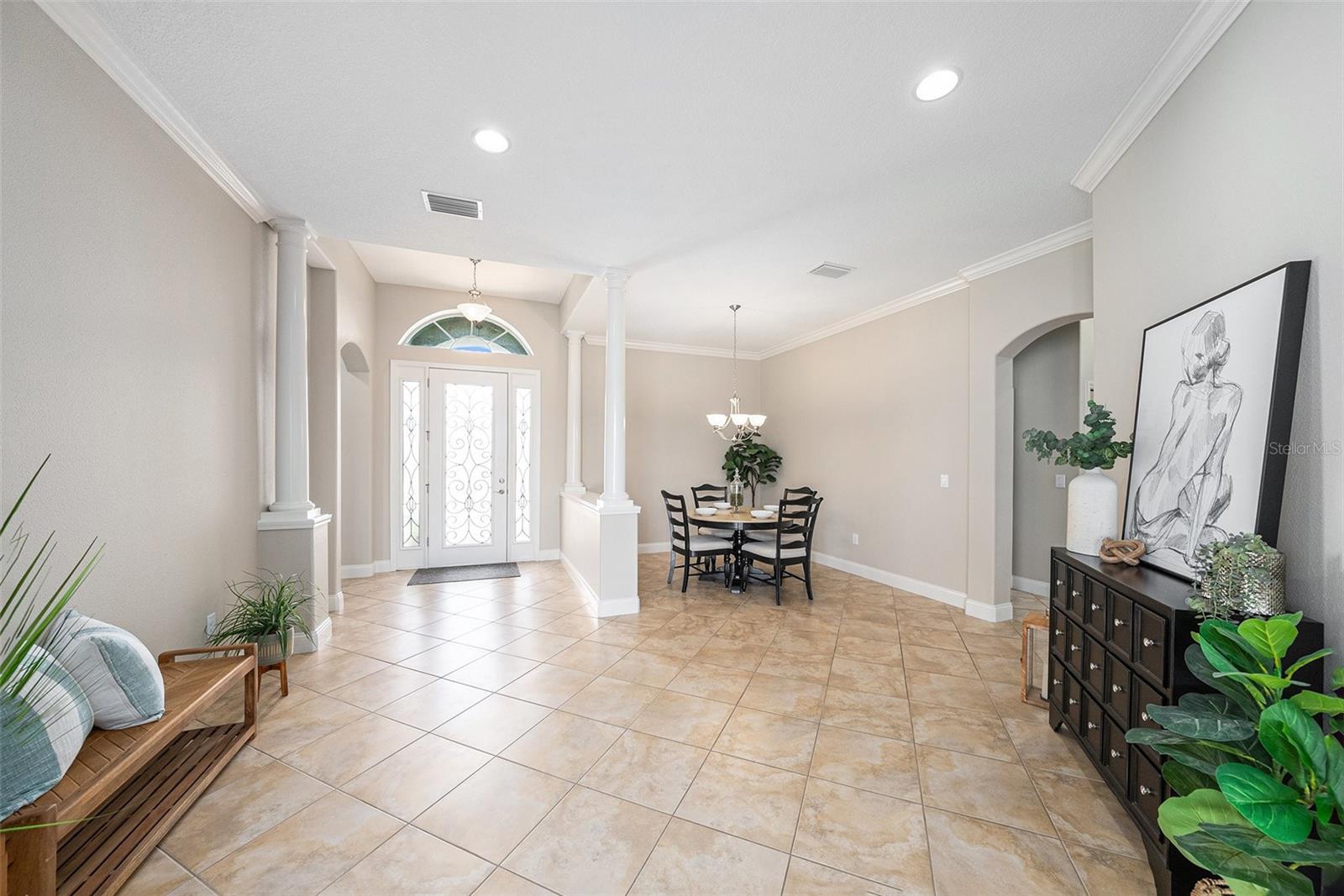 Foyer and dining rooms