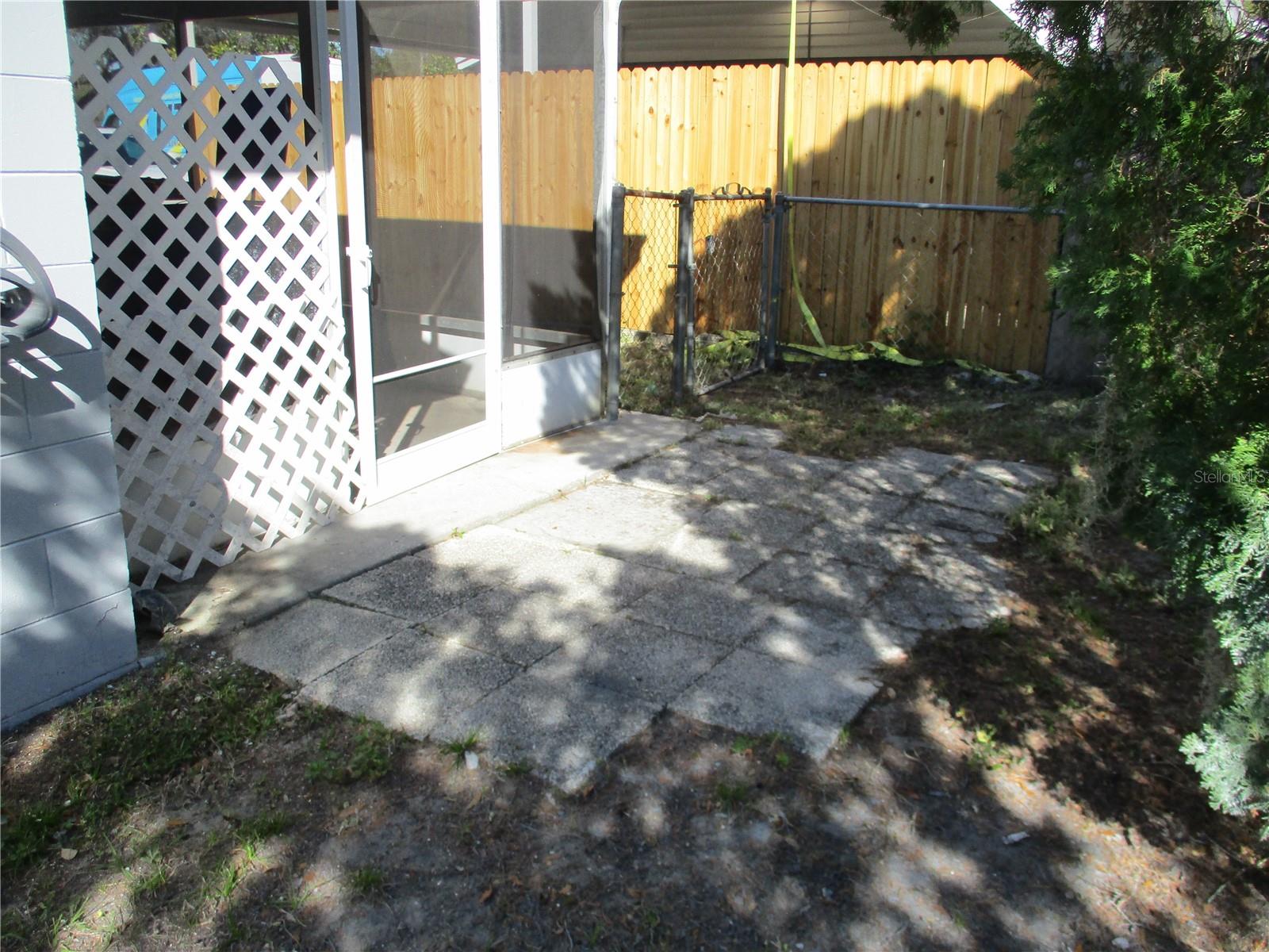 Patio on rear of screenRoom