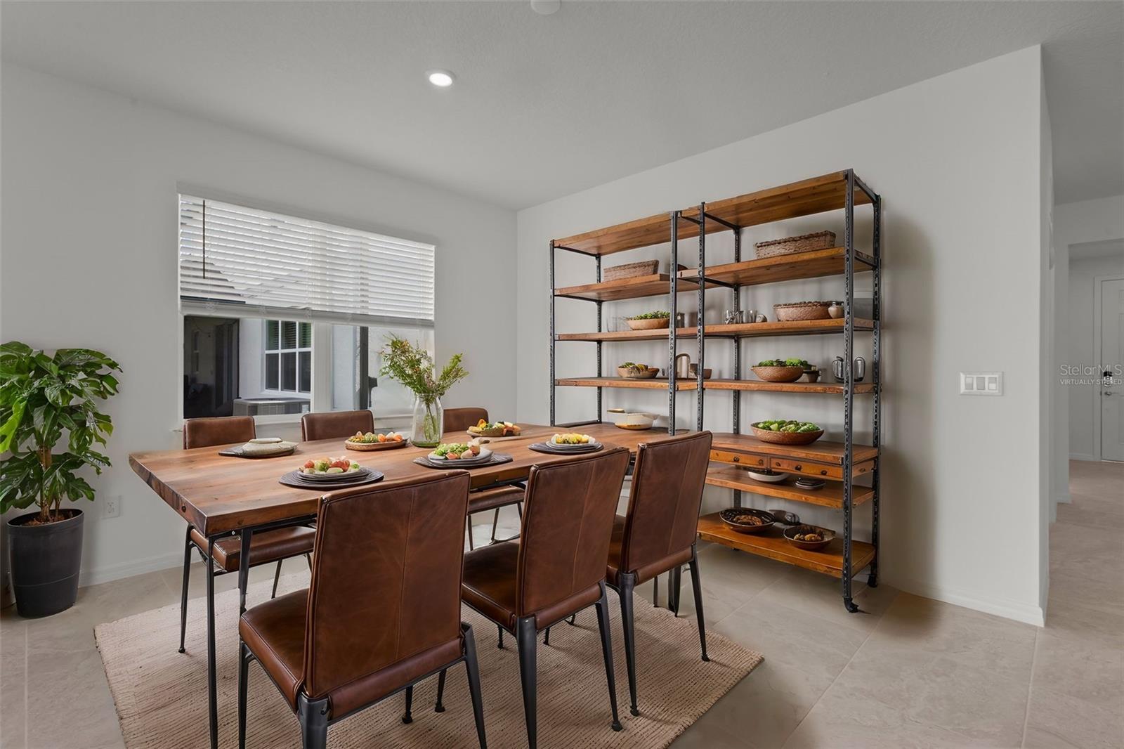 Virtually staged dining room