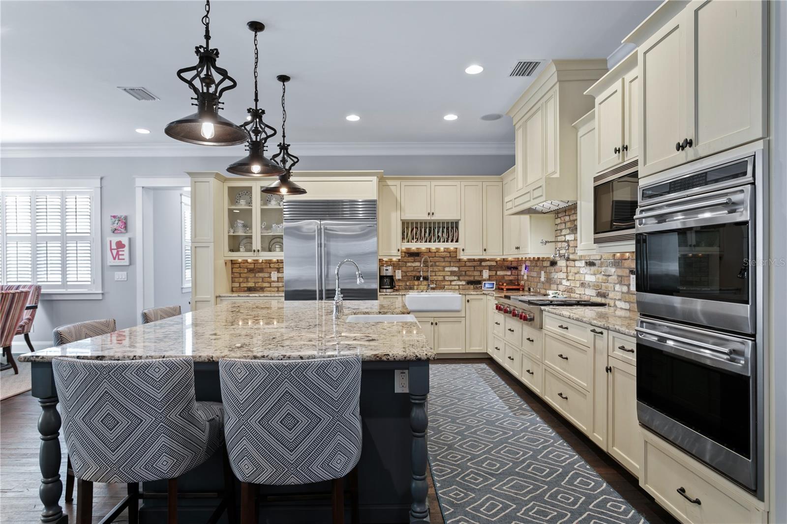 The Chef’s delight kitchen will certainly impress with Wolf and Subzero appliances, including a Wolf Steam Convection Oven, an oversized center island with amazing storage