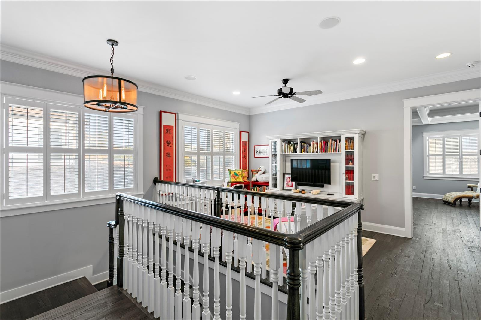 Upstairs is a nicely sized loft, flexible as a kids play retreat or study area, or simply a lovely sitting area for reading.