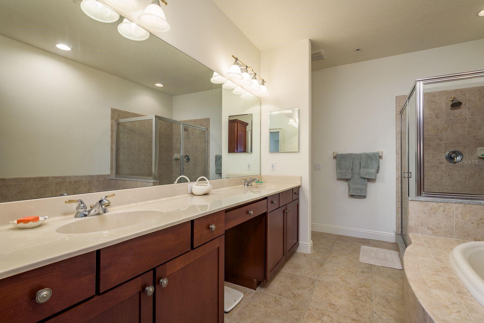 Primary Ensuite, double sinks and makeup counter