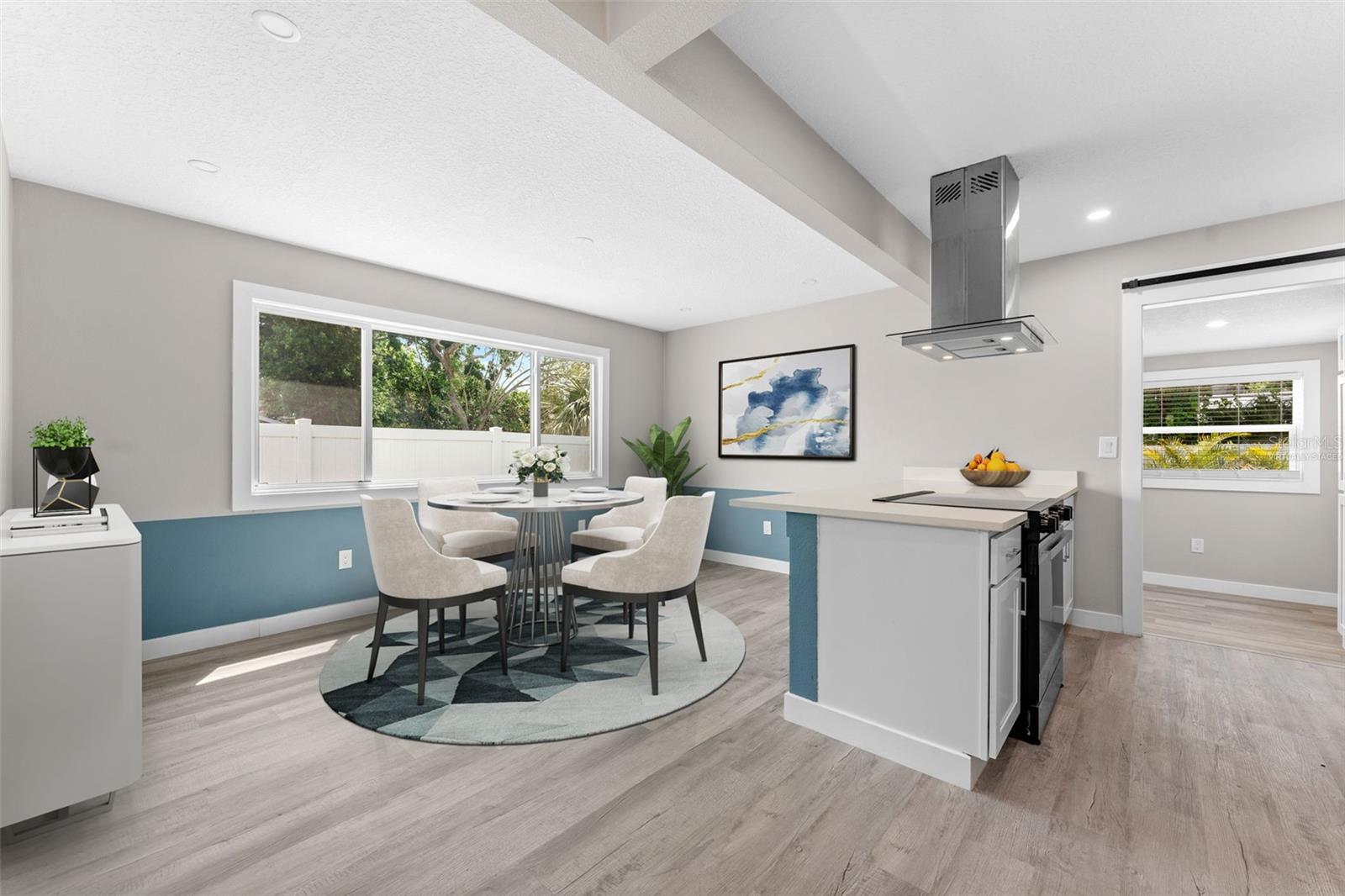 virtually staged dining room