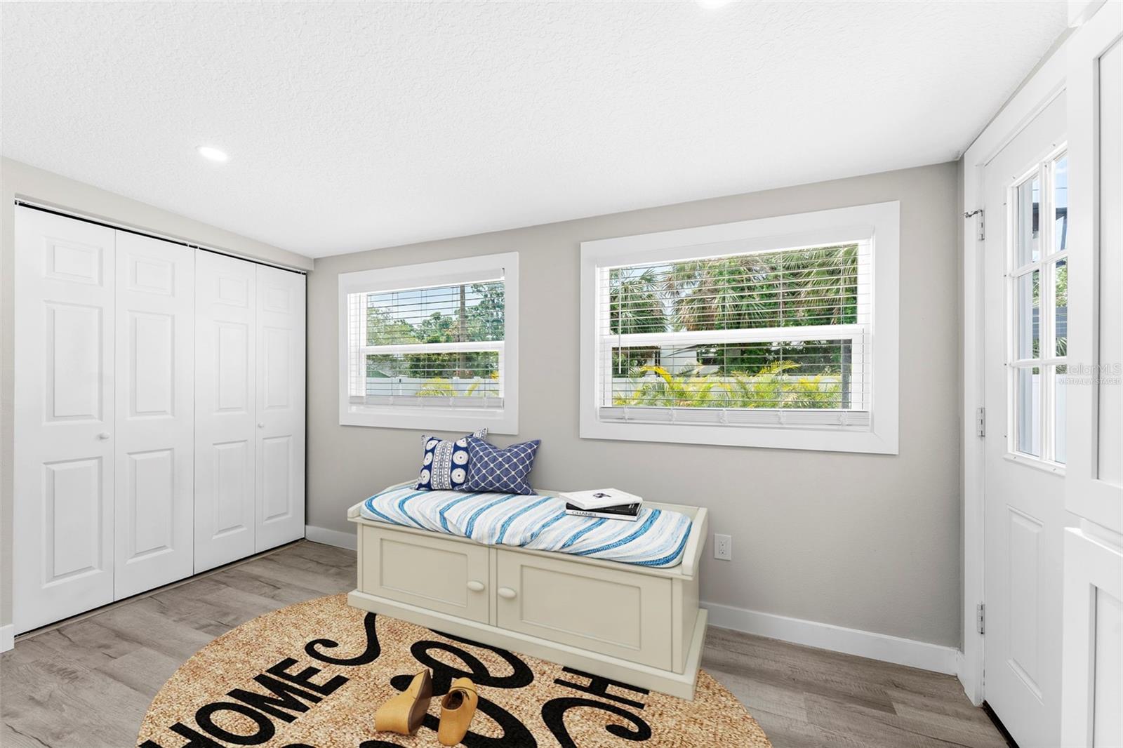 virtually staged mud room
