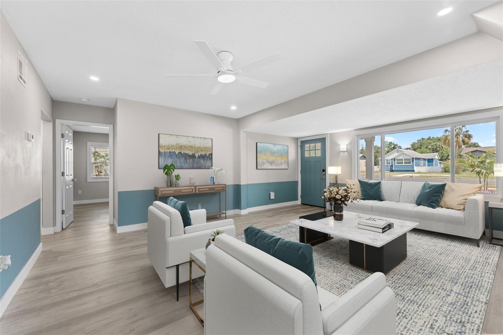 virtually staged living room