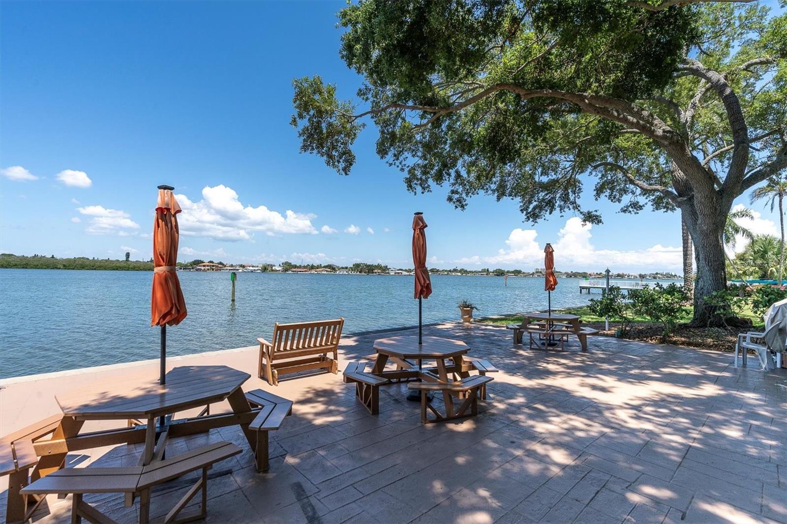 beautiful sitting area right at the water