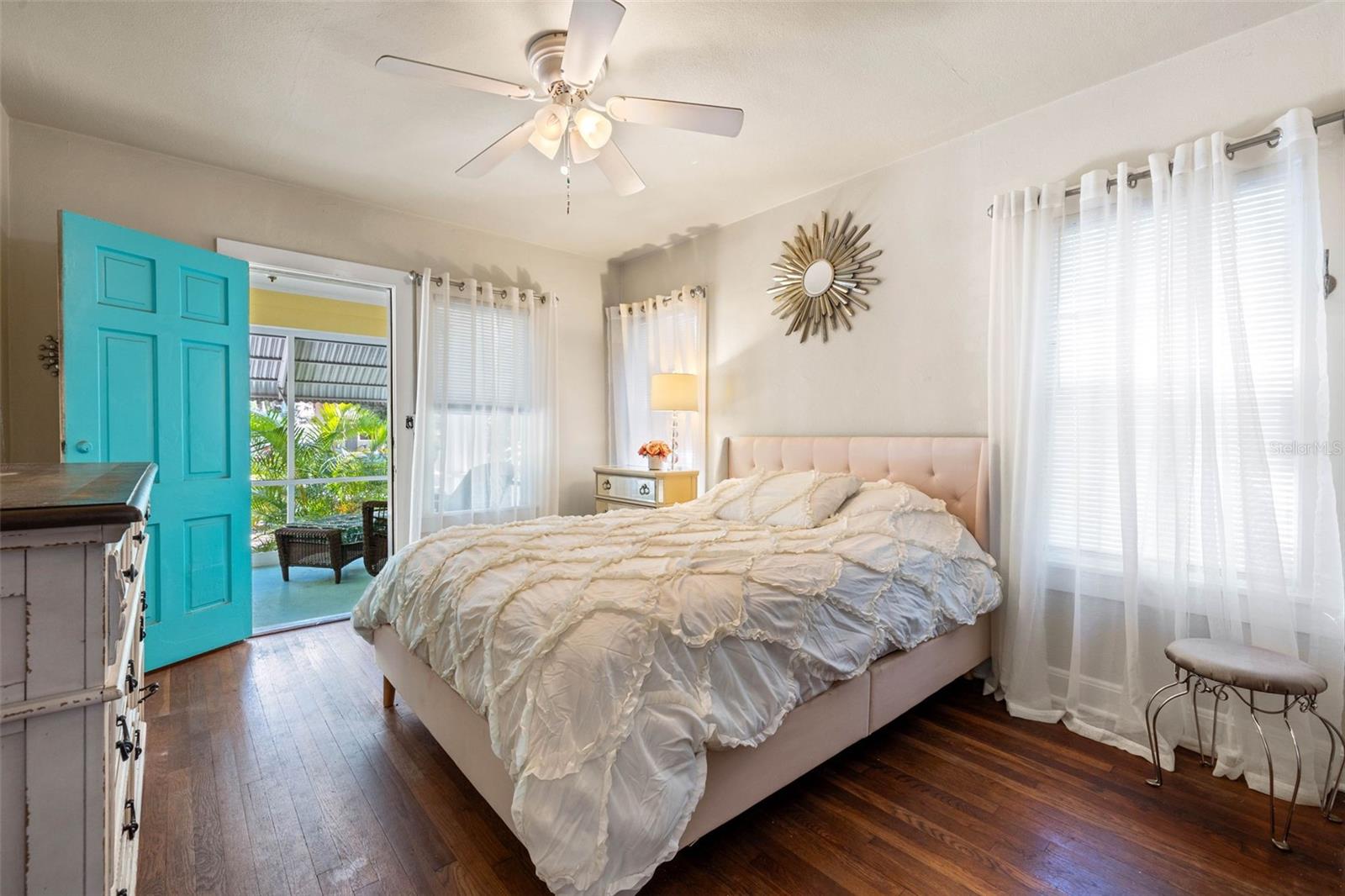 Bedroom 1 with private porch access