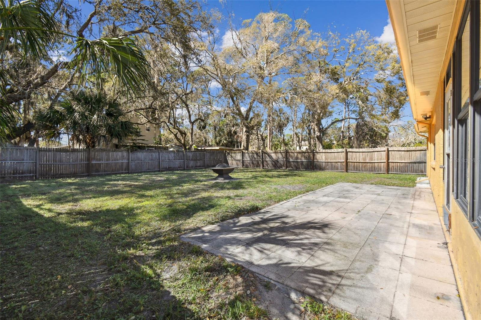 large fenced yard