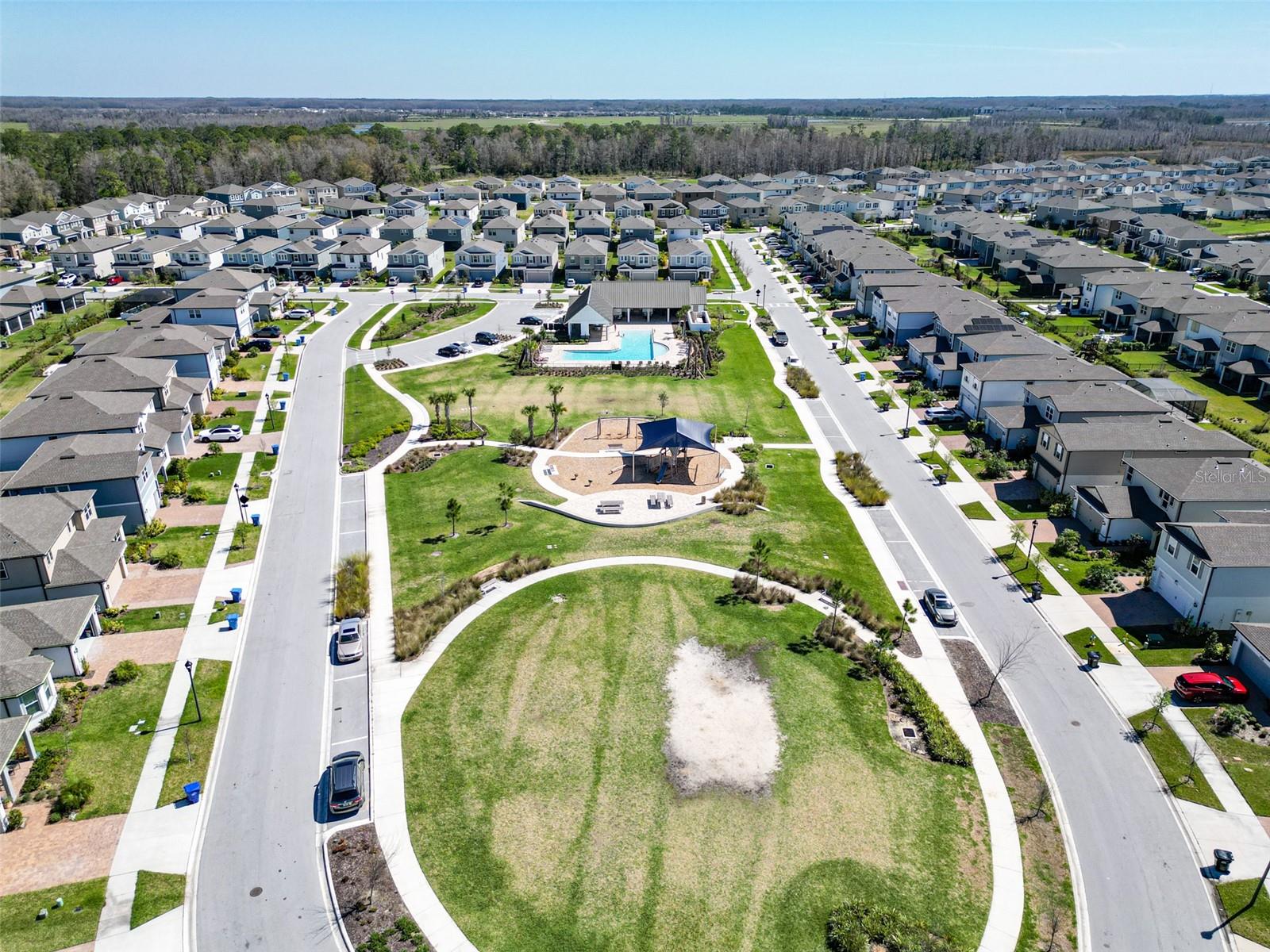 Aerial Nearby - Nearby Pool and Park