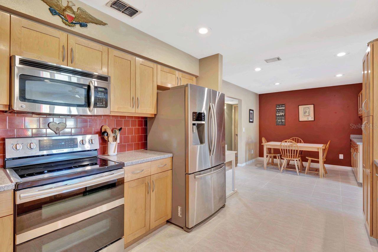 The dinette offers an ideal area for sharing meals.
