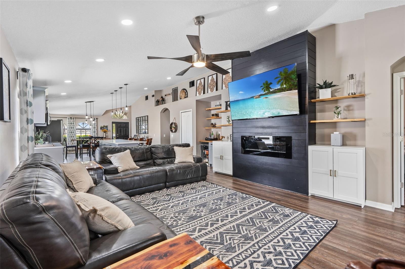 Living Room with Electric Fireplace