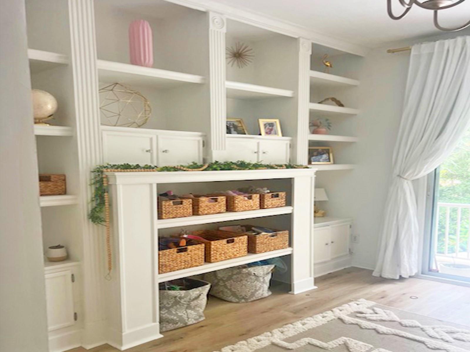 bedroom #2 custom bookshelves