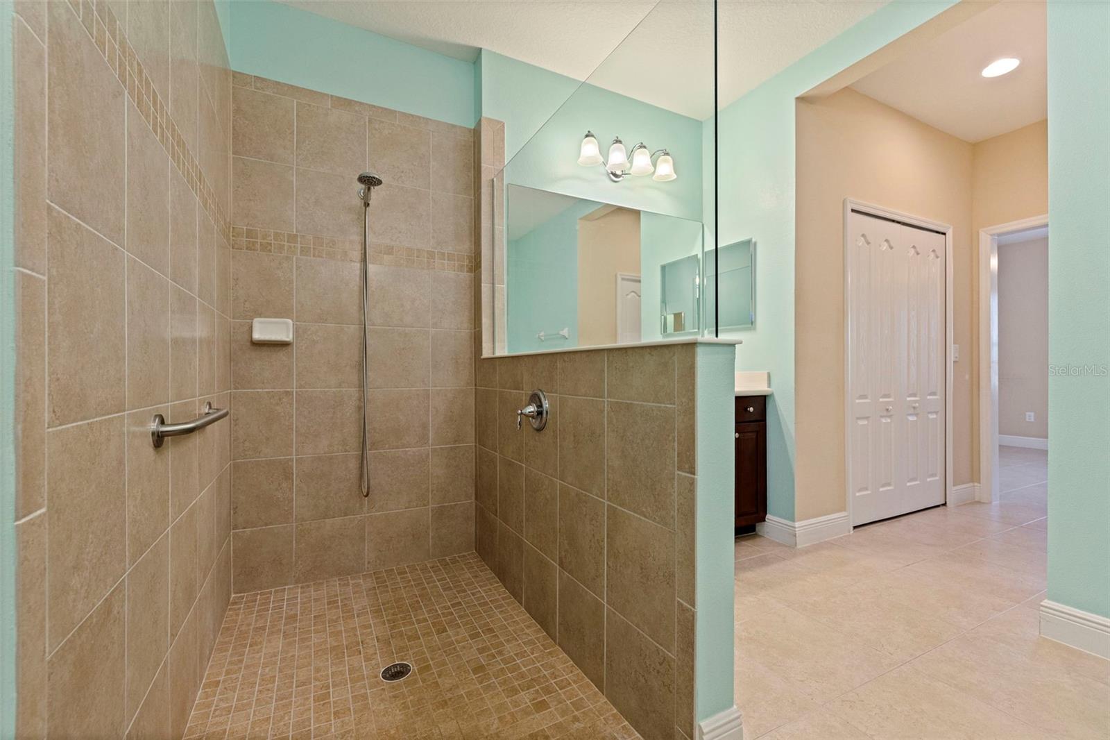 Large walk-in shower