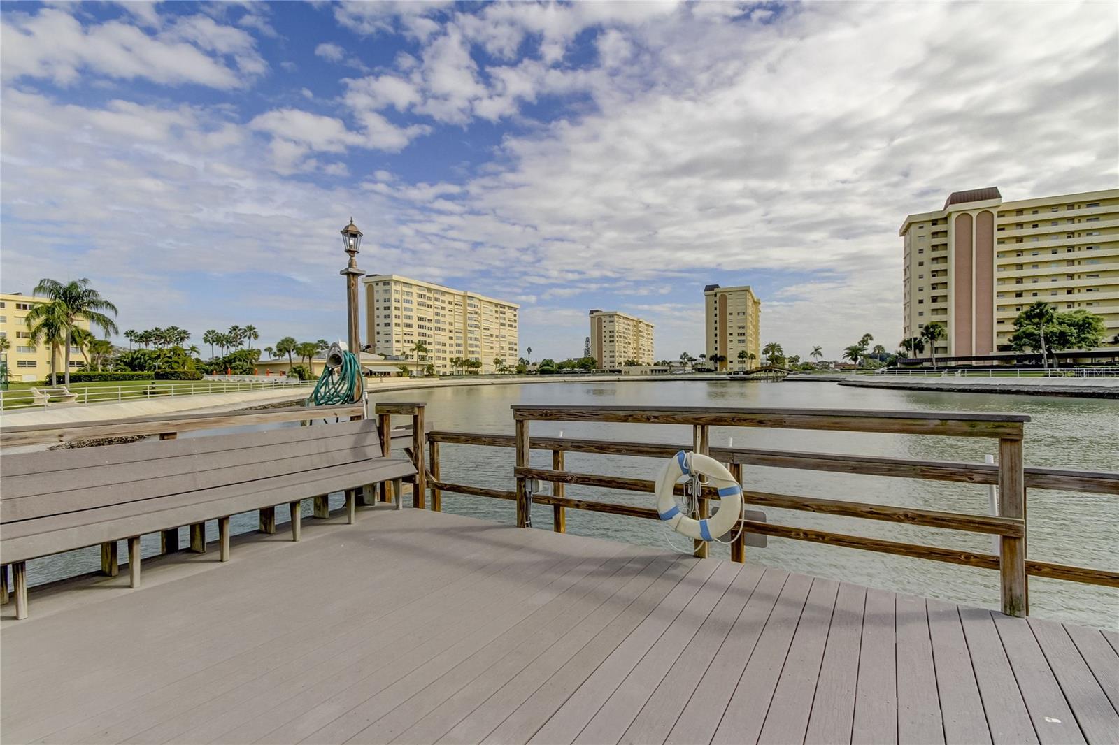 Fishing Dock at the Lagoon - fed from the Intracoastal Waterway - Dolphin and Manatees are often see in the Lagoon.