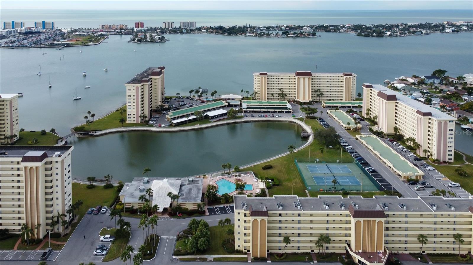 Aerial View of Sea Towers with the View of the Gulf Coast