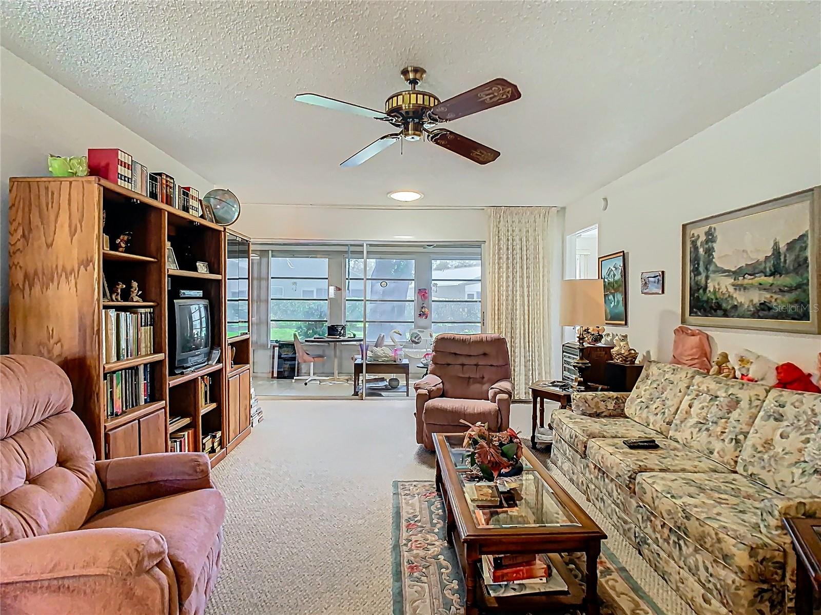 Living Room with view of back porch