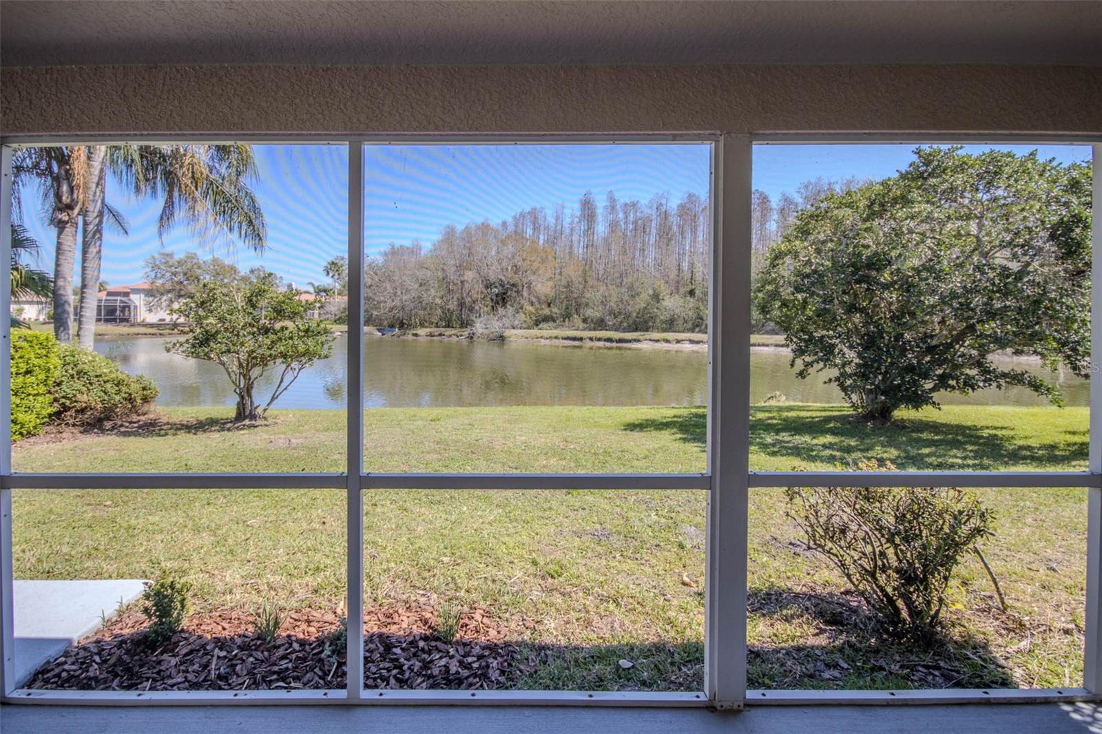 Overlooks pond and conservation