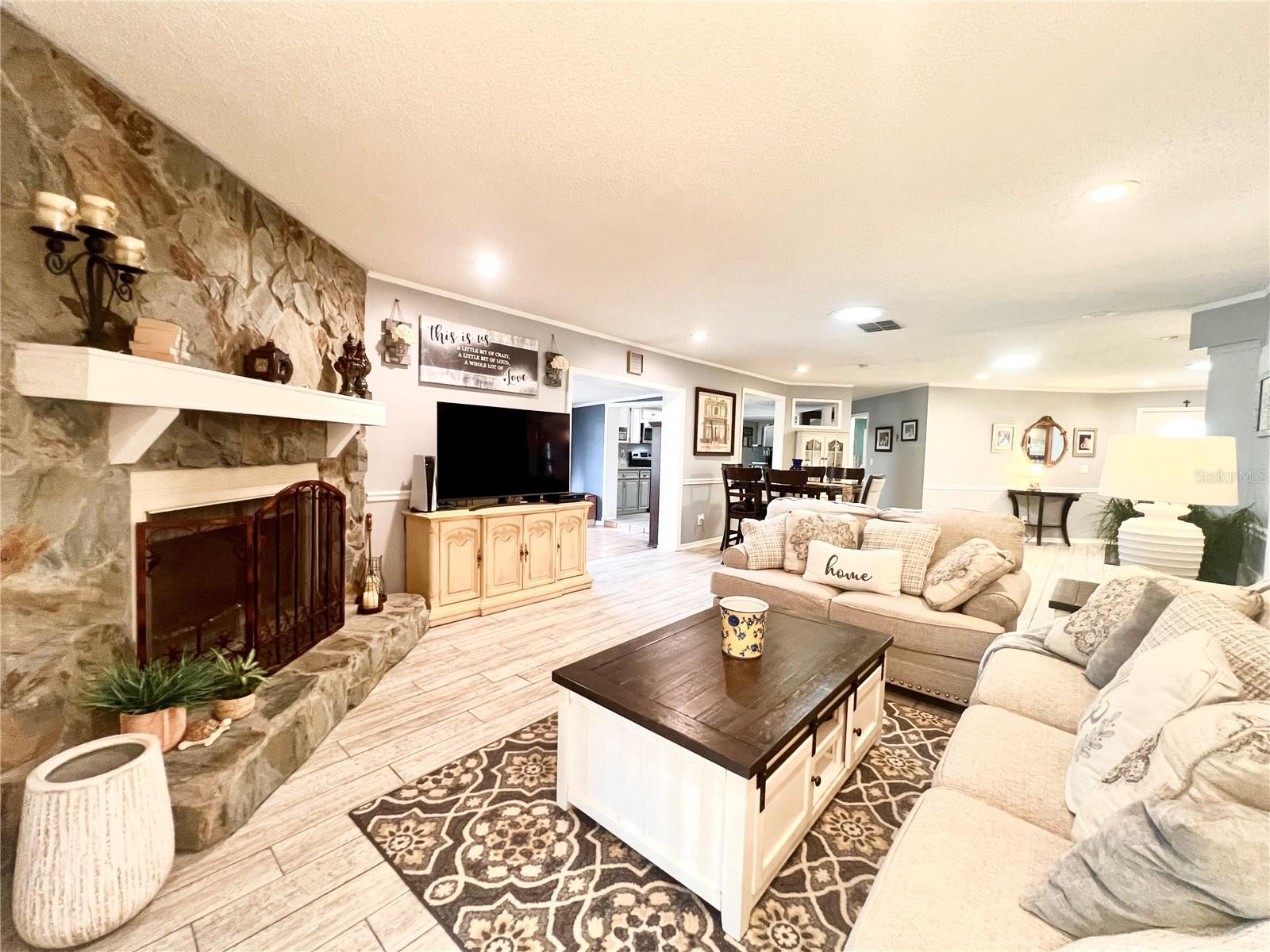 Family Room - Wood Burning Fire Place