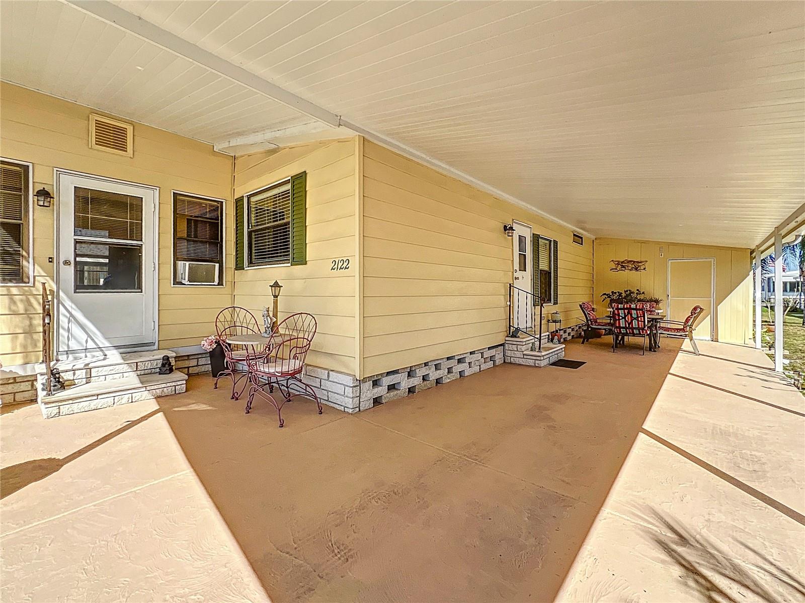 Carport and side porch area