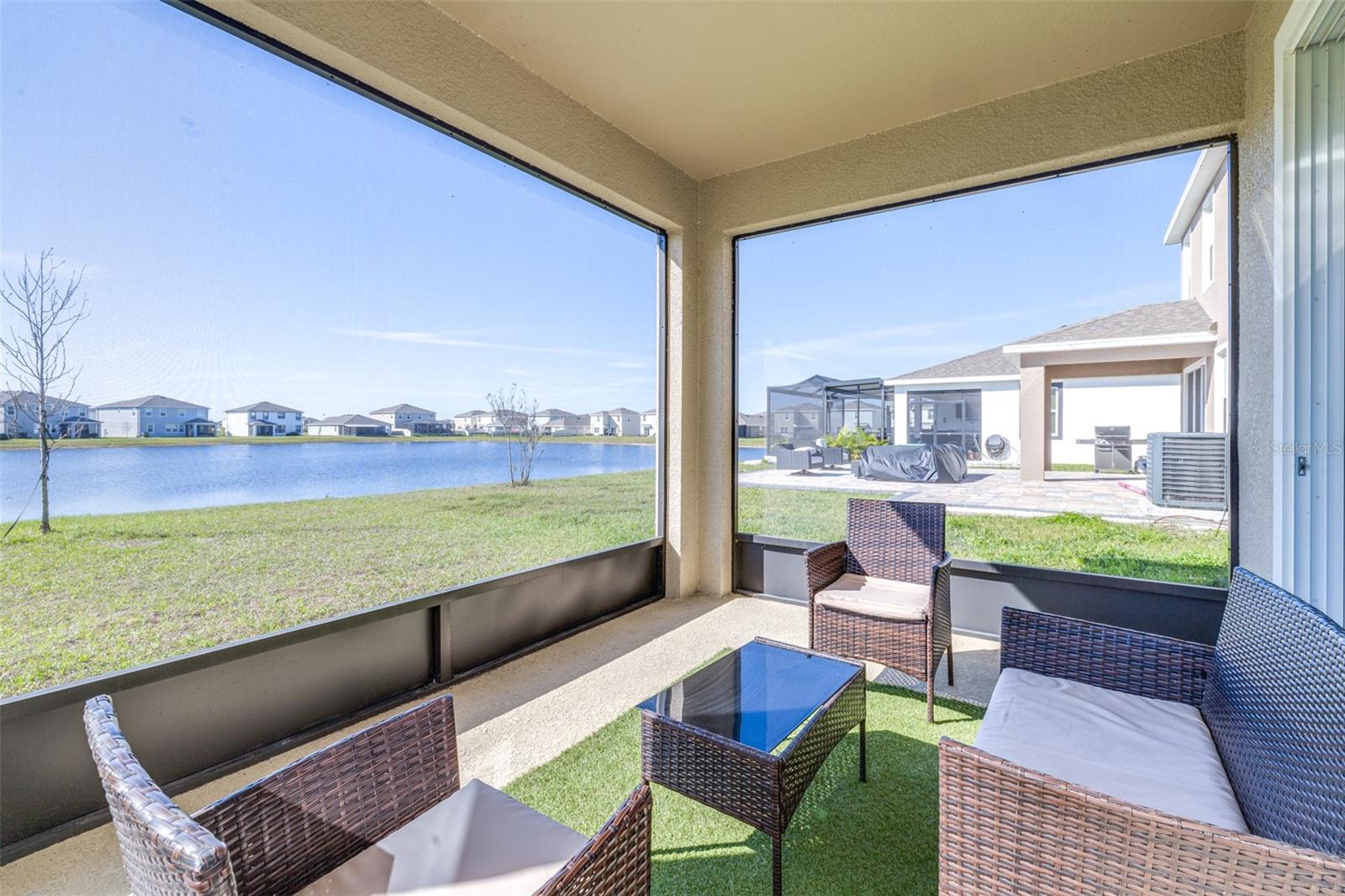 Screened-in Lanai with beautiful pond view