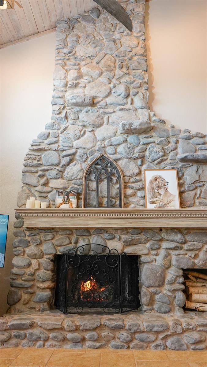 North Carolina Washed Stone Fireplace