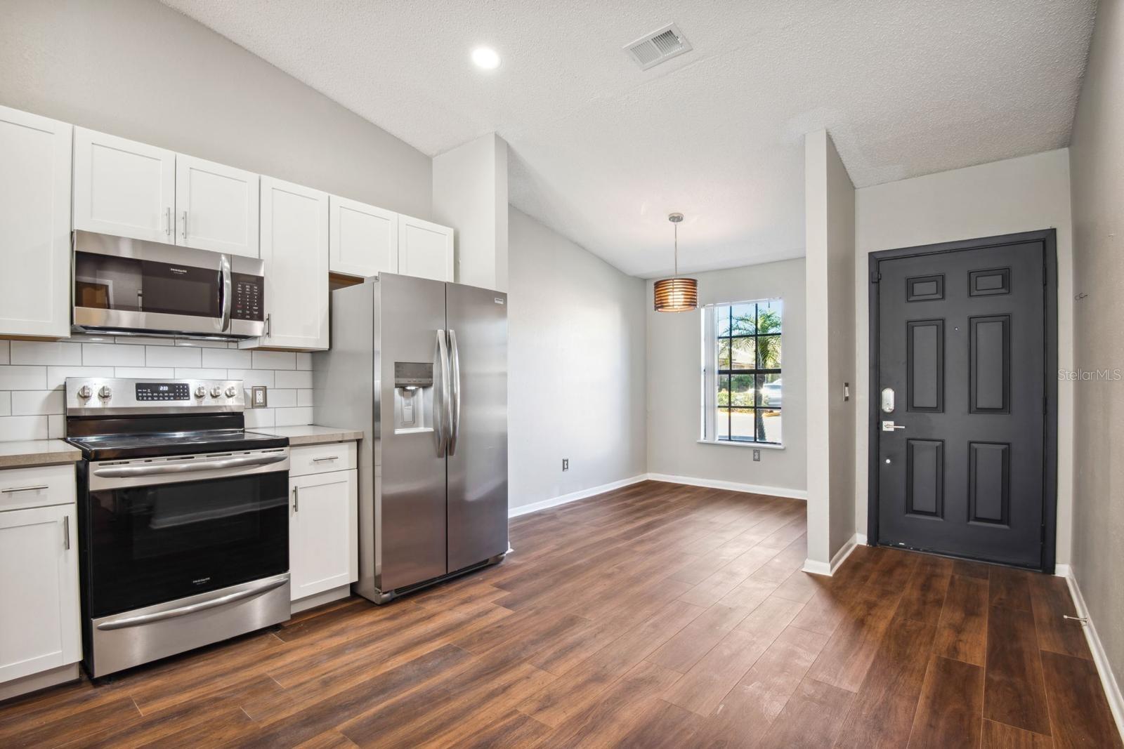 Dining area or office and kitchen