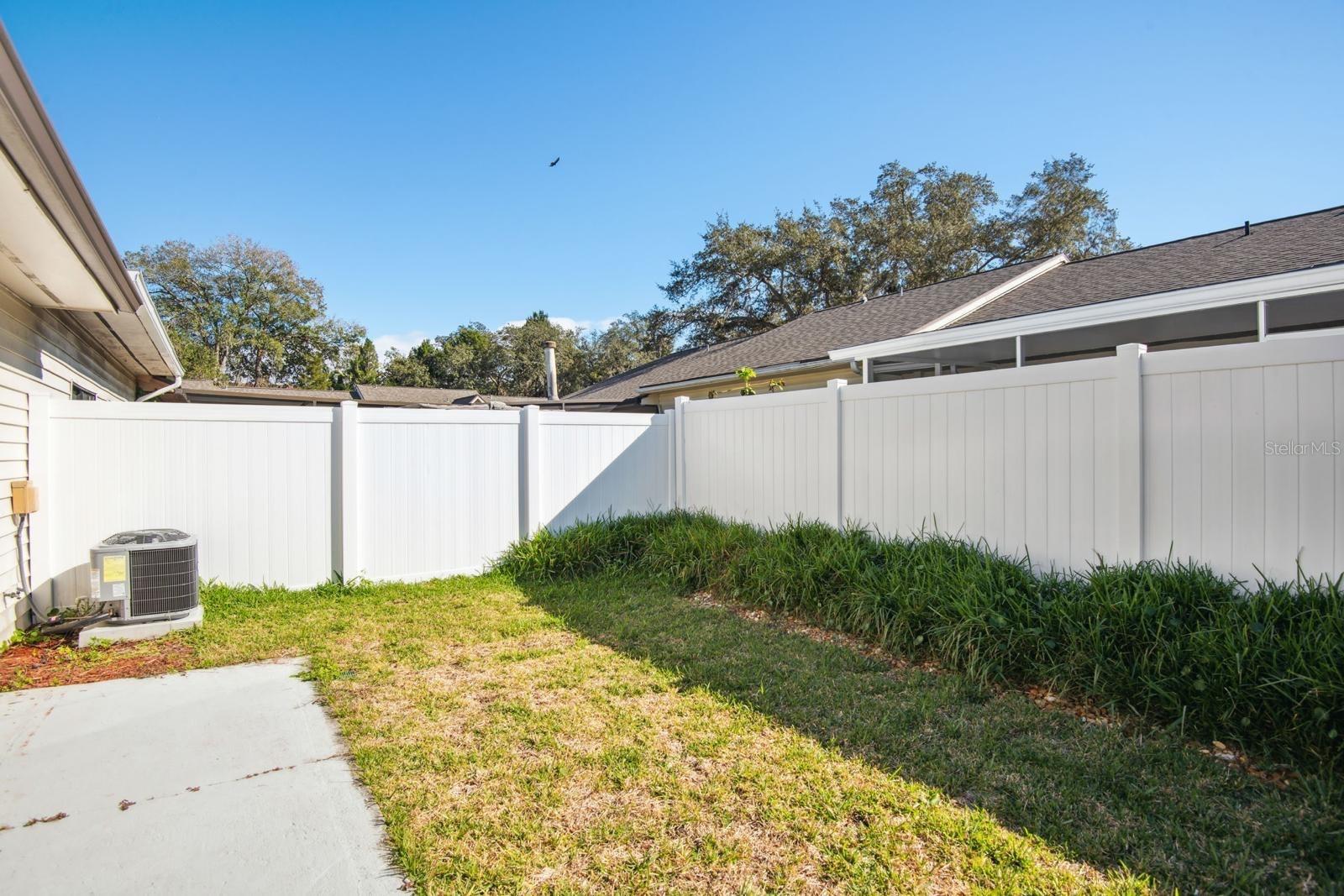 Private and fenced backyard