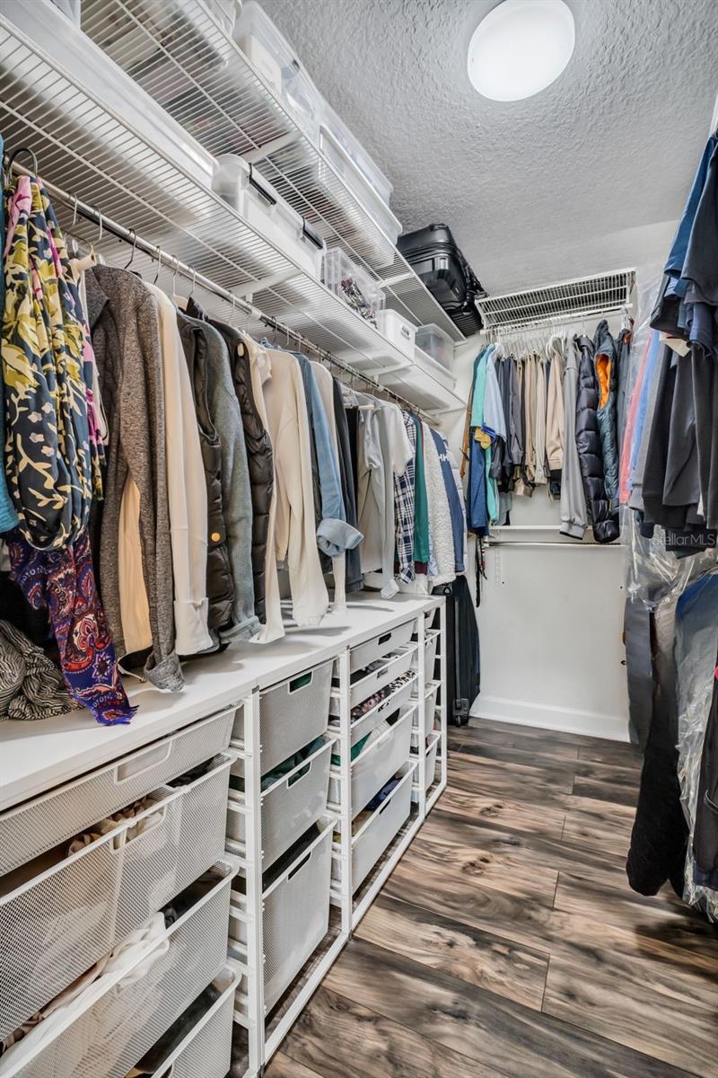 Generous walk-in master closet~