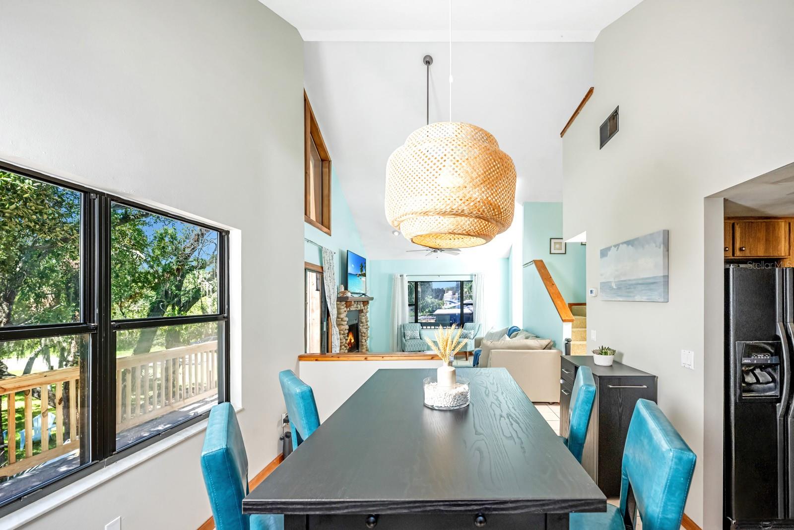 Dining view looking west. The natural light in house is incredible