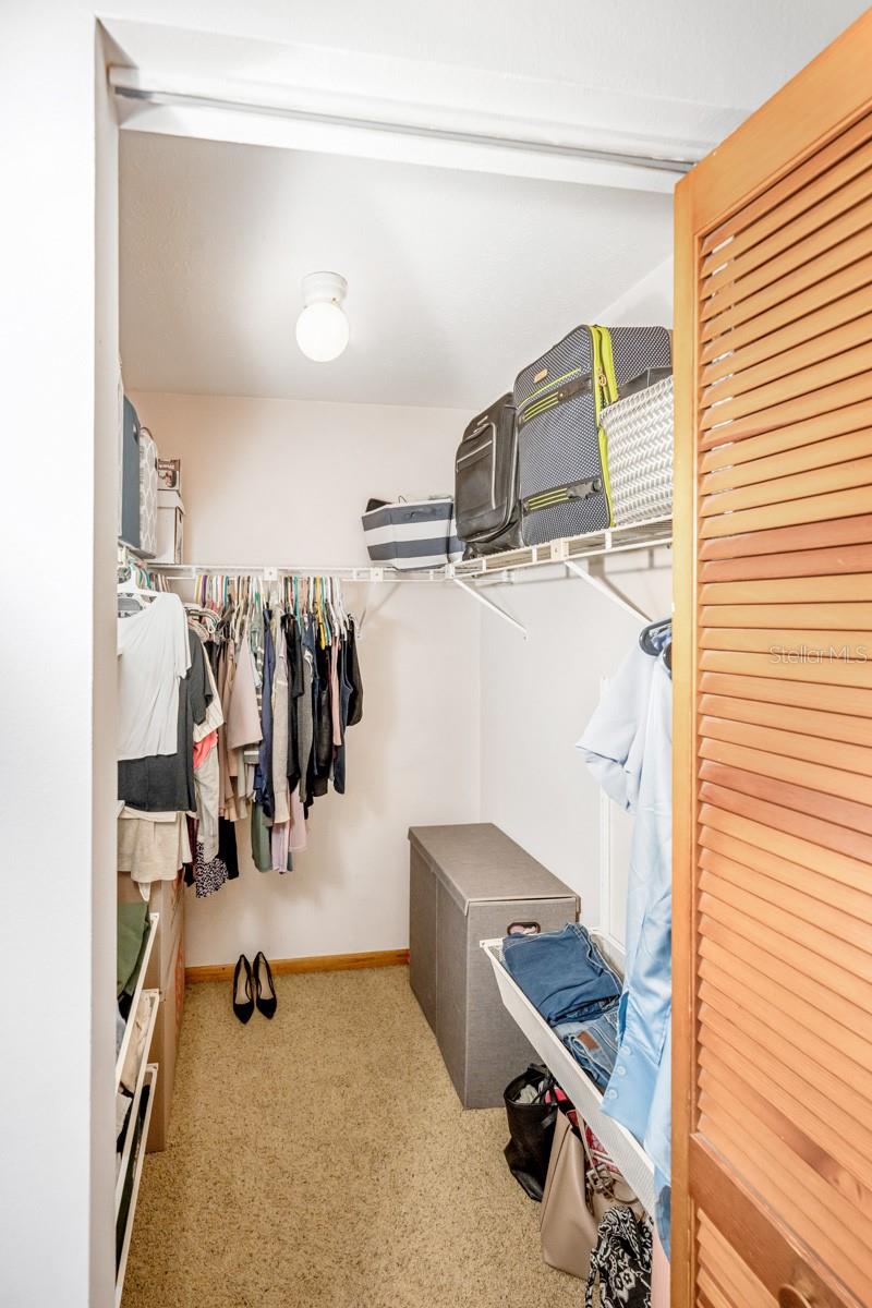 Main closet with built-in shelving