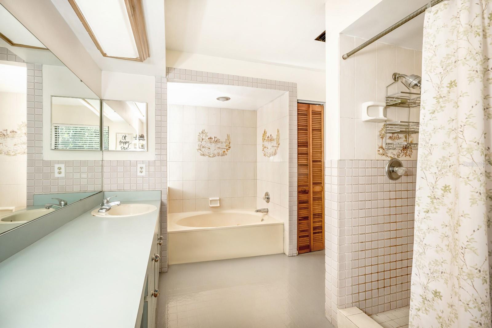 Bathroom with tub view