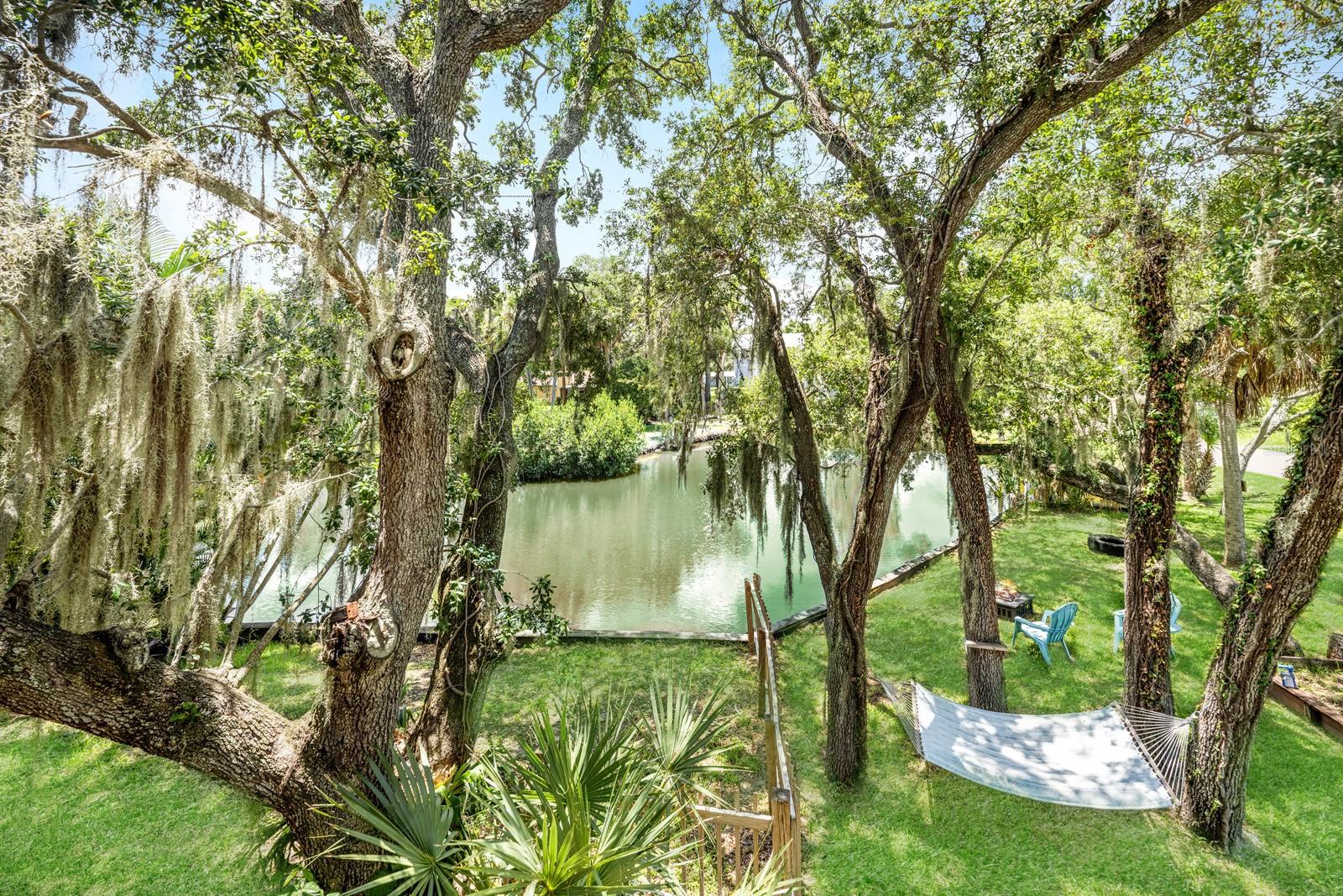 Lazy days to enjoy river swinging in hammock