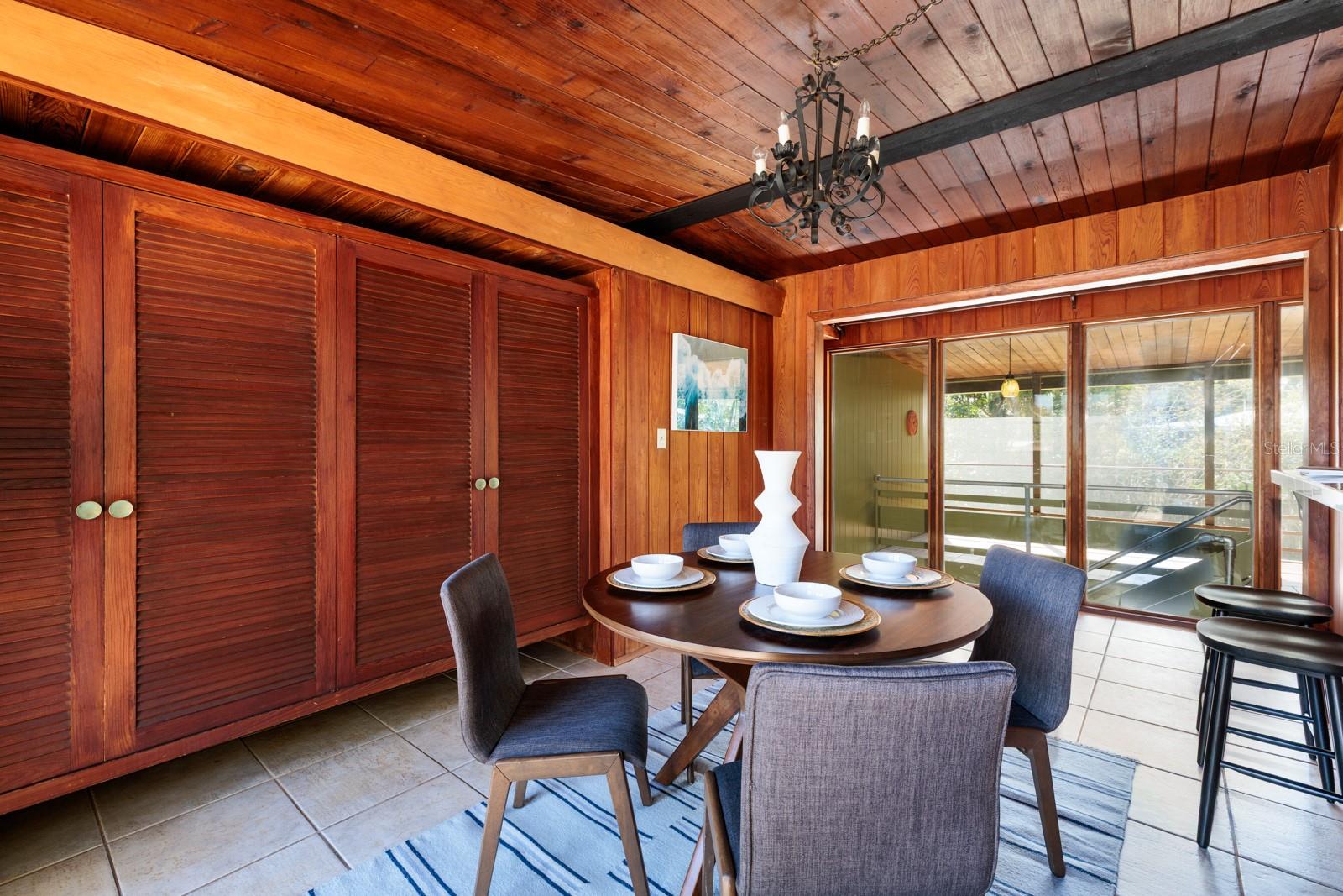 Dining Room with original custom closets