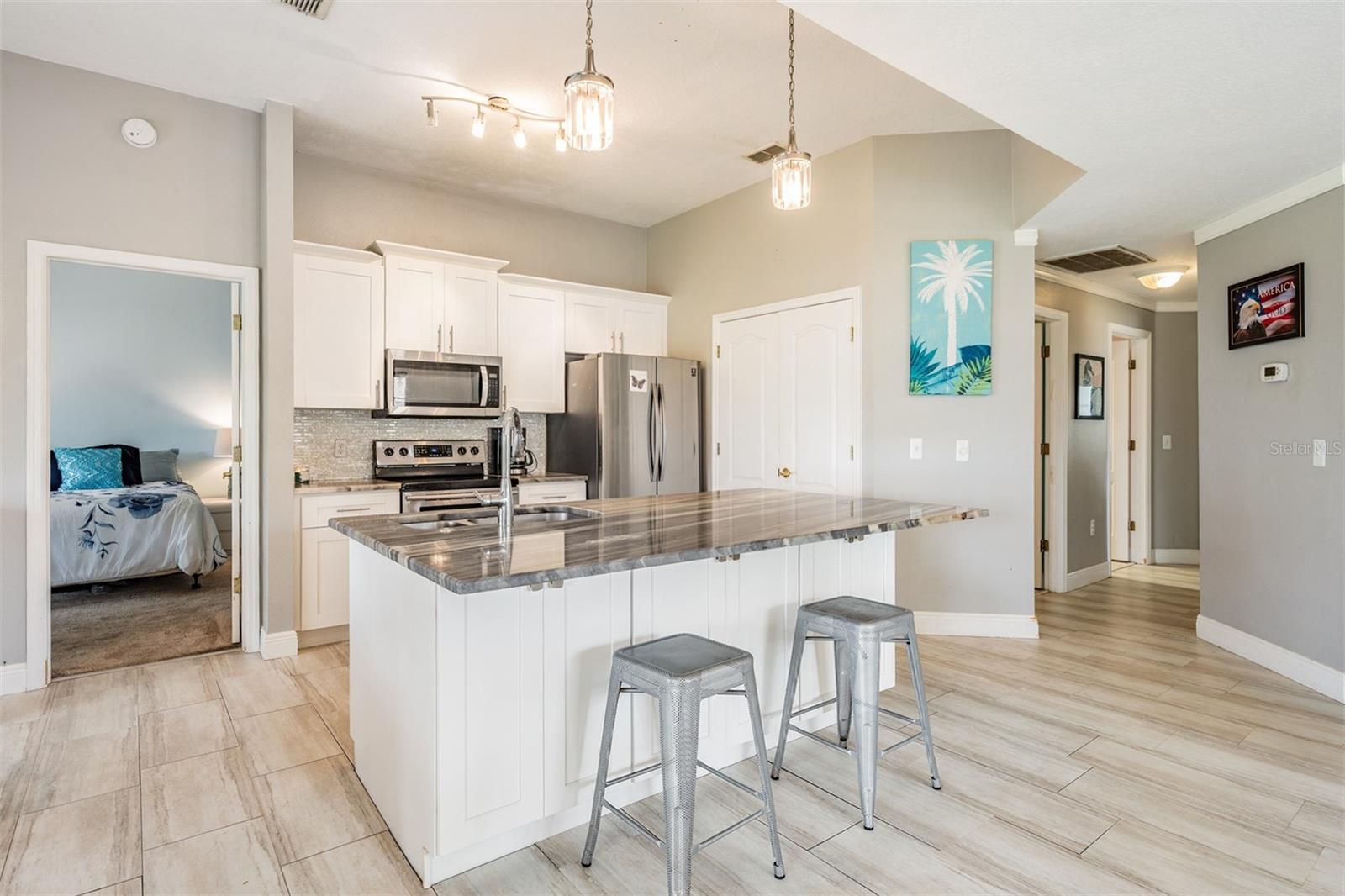 Kitchen OPEN to living and dining areas