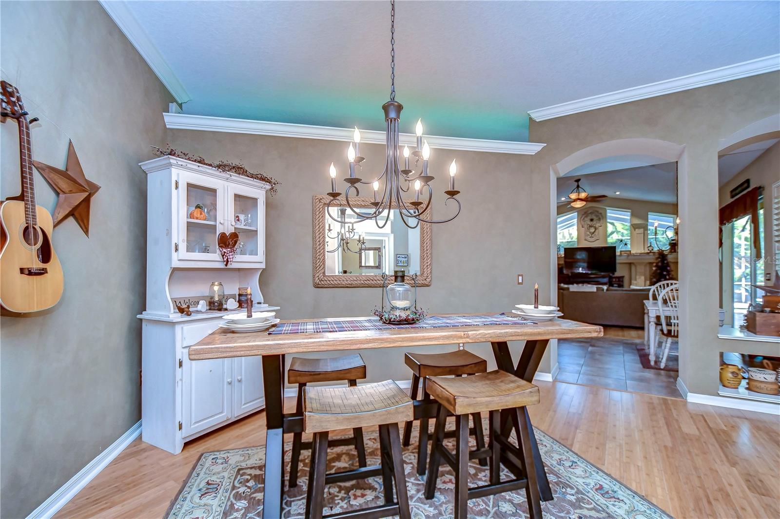 Warmth and elegance blend perfectly in this dining area