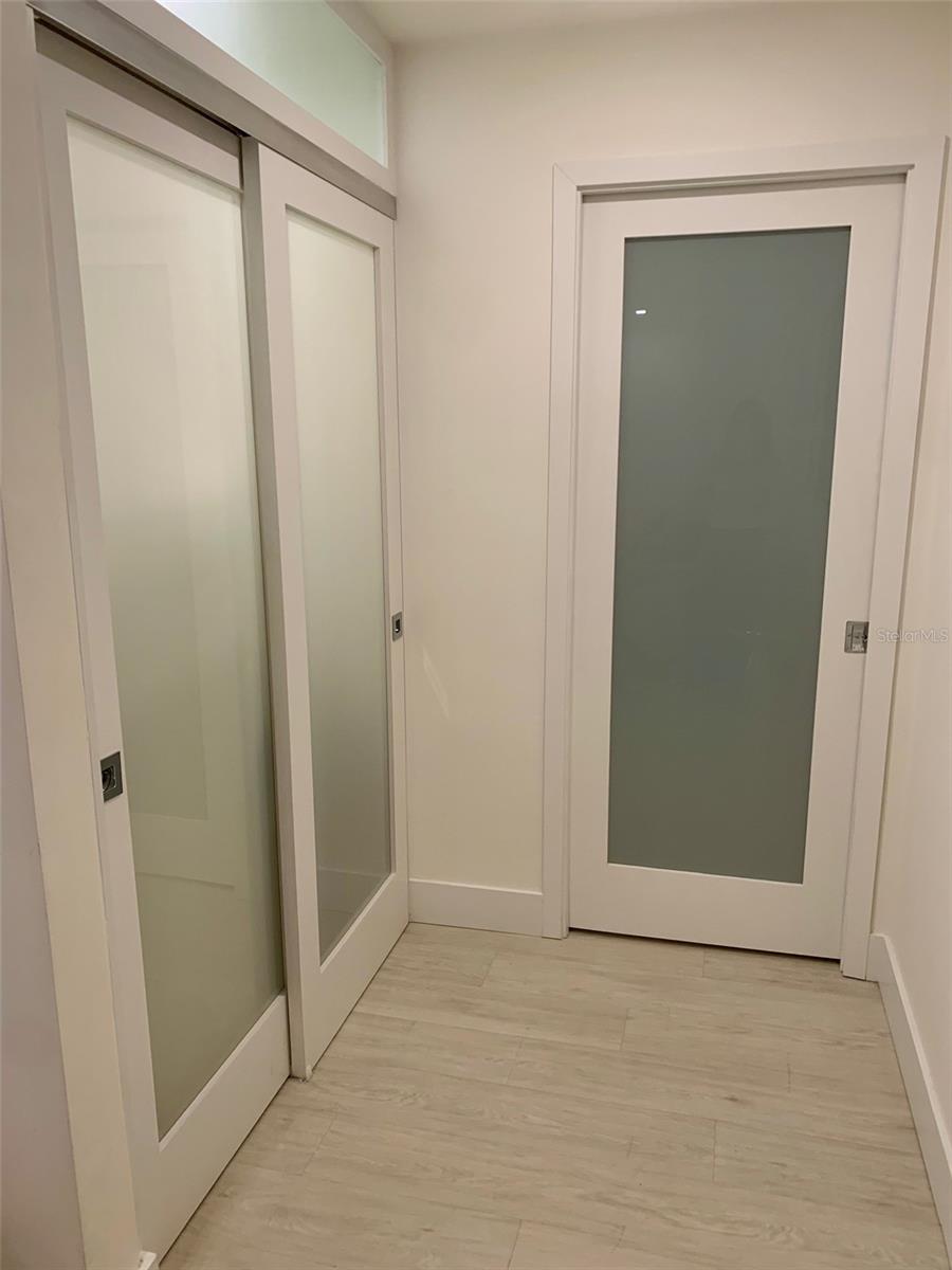 From Living Room to Bedroom 2, Opaque Glass Doors & Closet