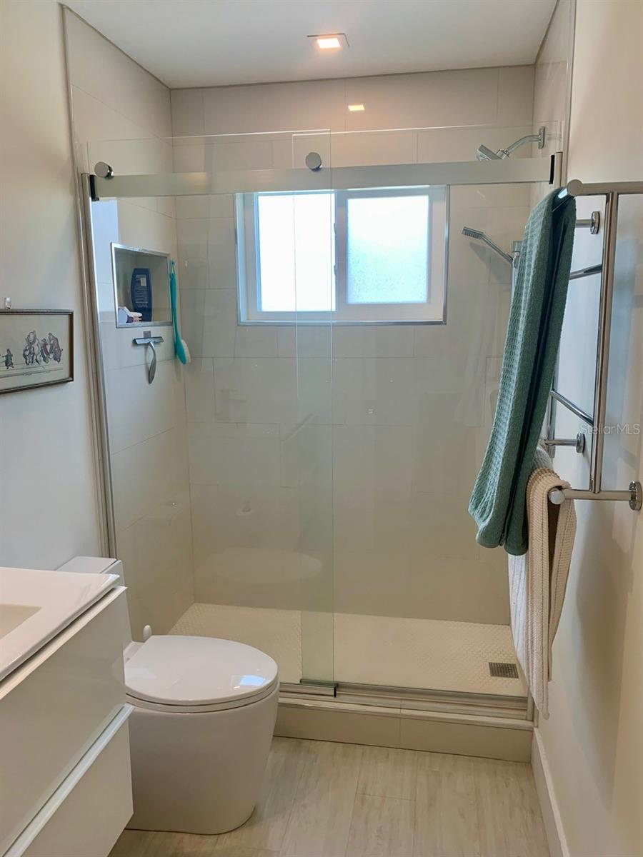 Bathroom with tiled Shower