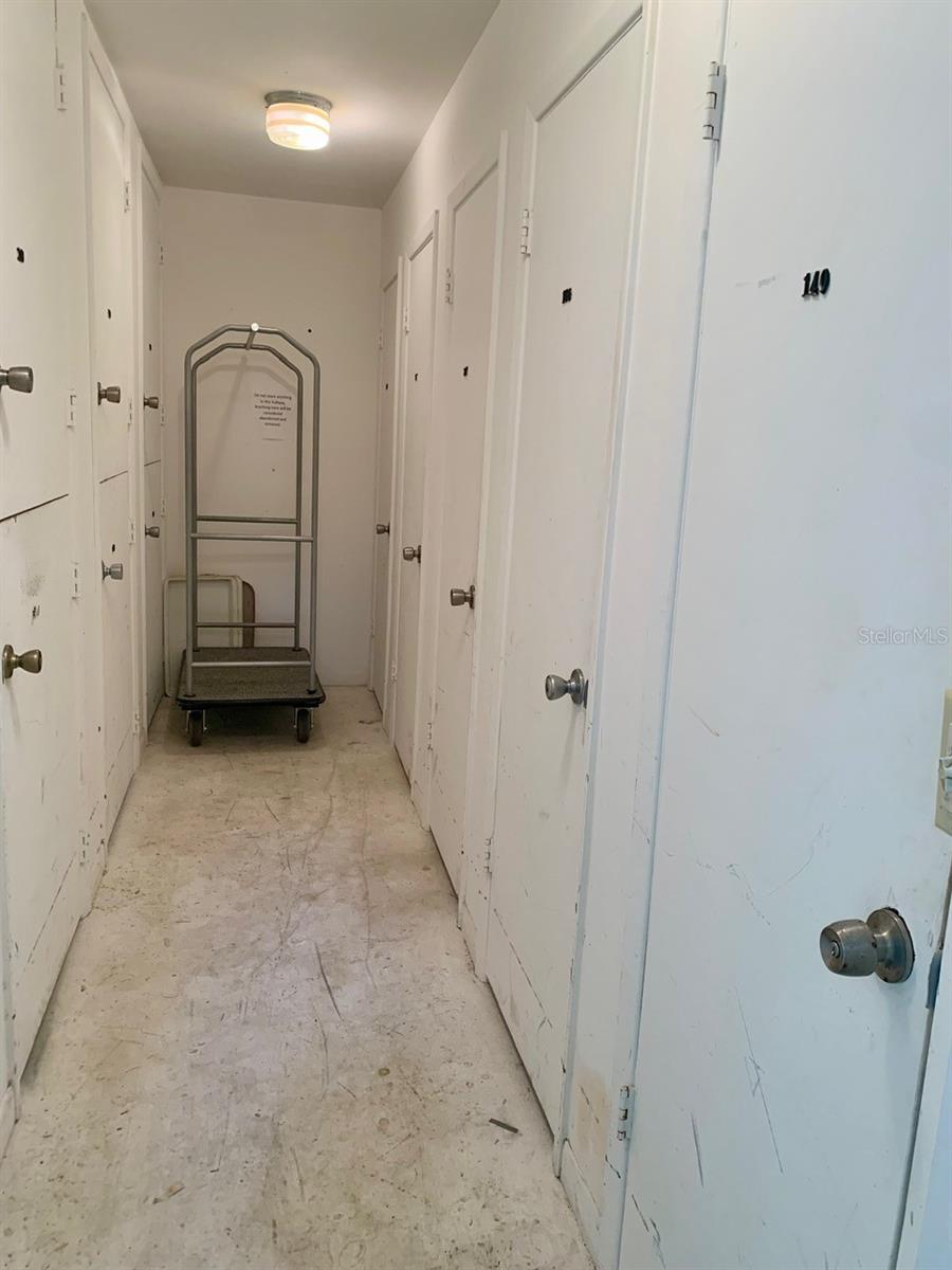 Storage Room on first floor with individual closets, 240 is last on right side