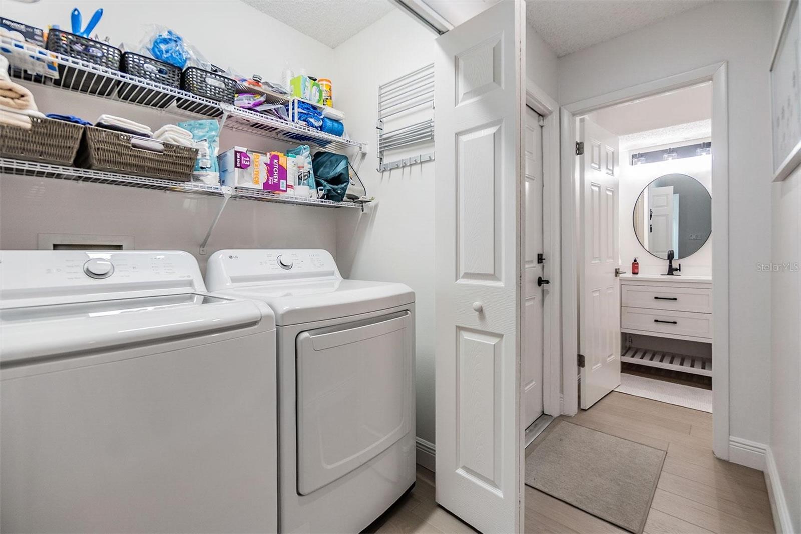 Laundry closet - new washer & dryer stay